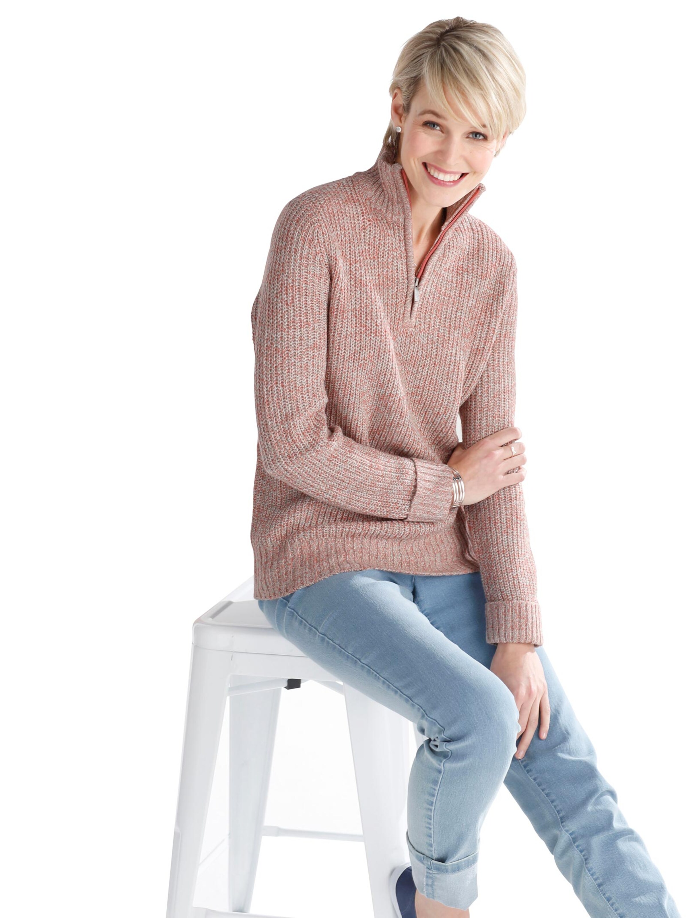 Pullover - rosé-meliert