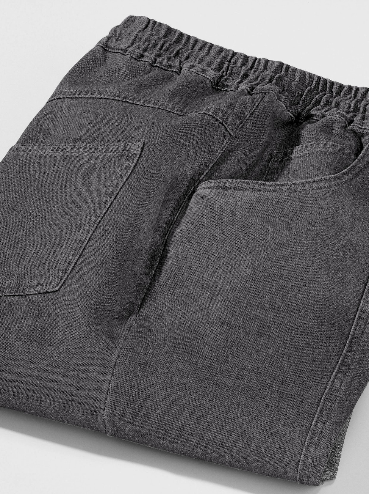 Nohavice na gumu - sivá džínsovina