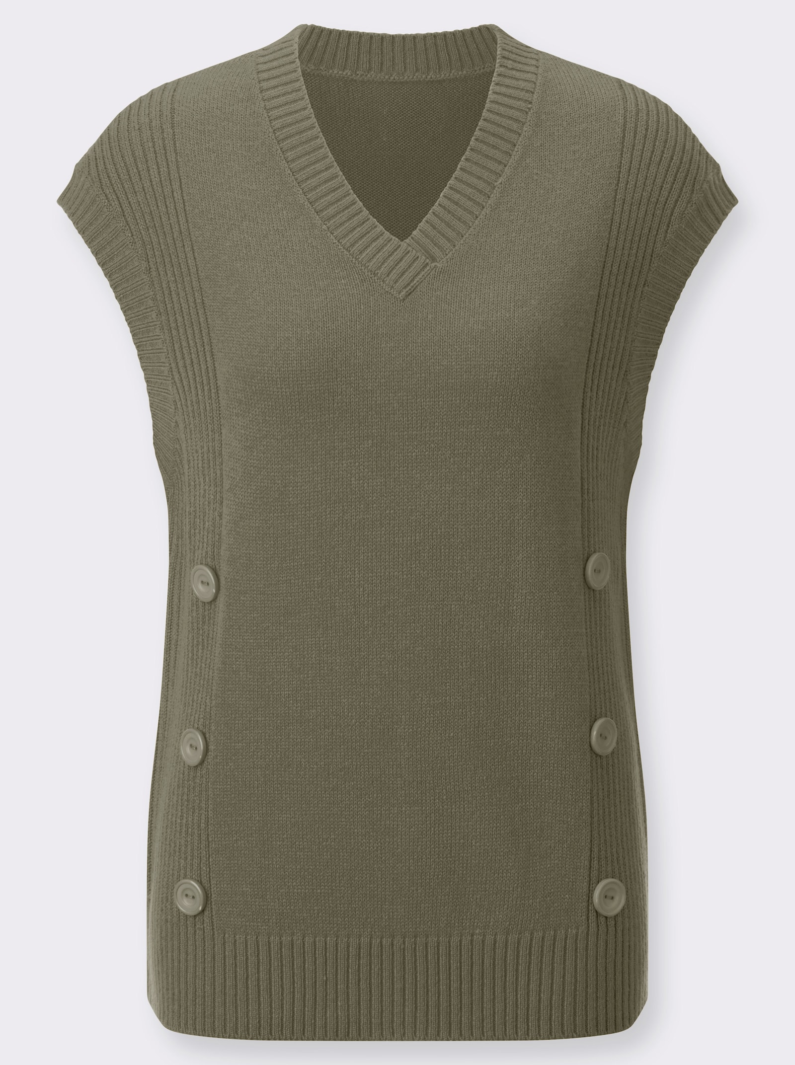 Pullunder mit V-Ausschnitt - khaki