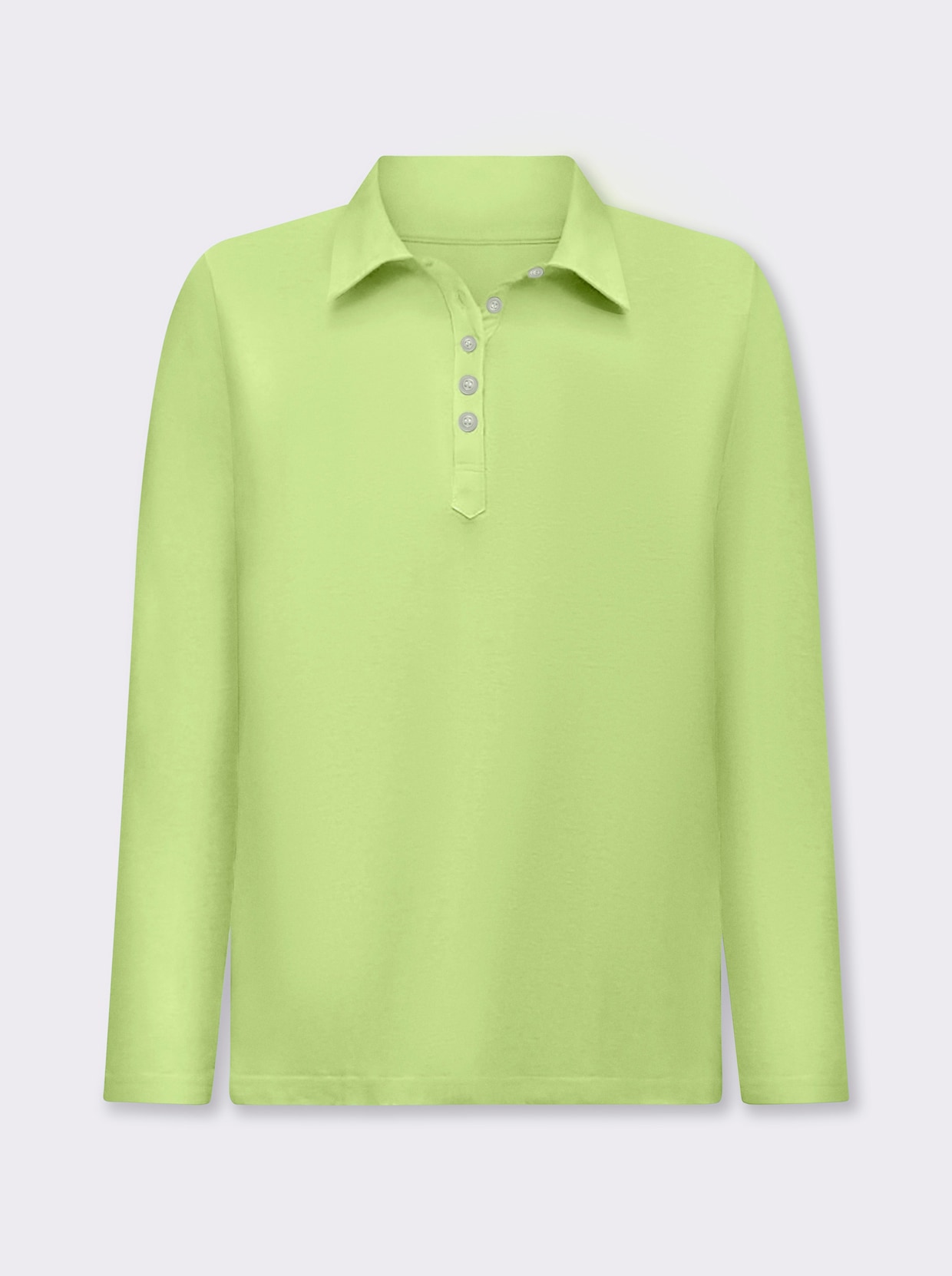 Langarm-Poloshirt in reiner Baumwoll-Qualität - pistazie