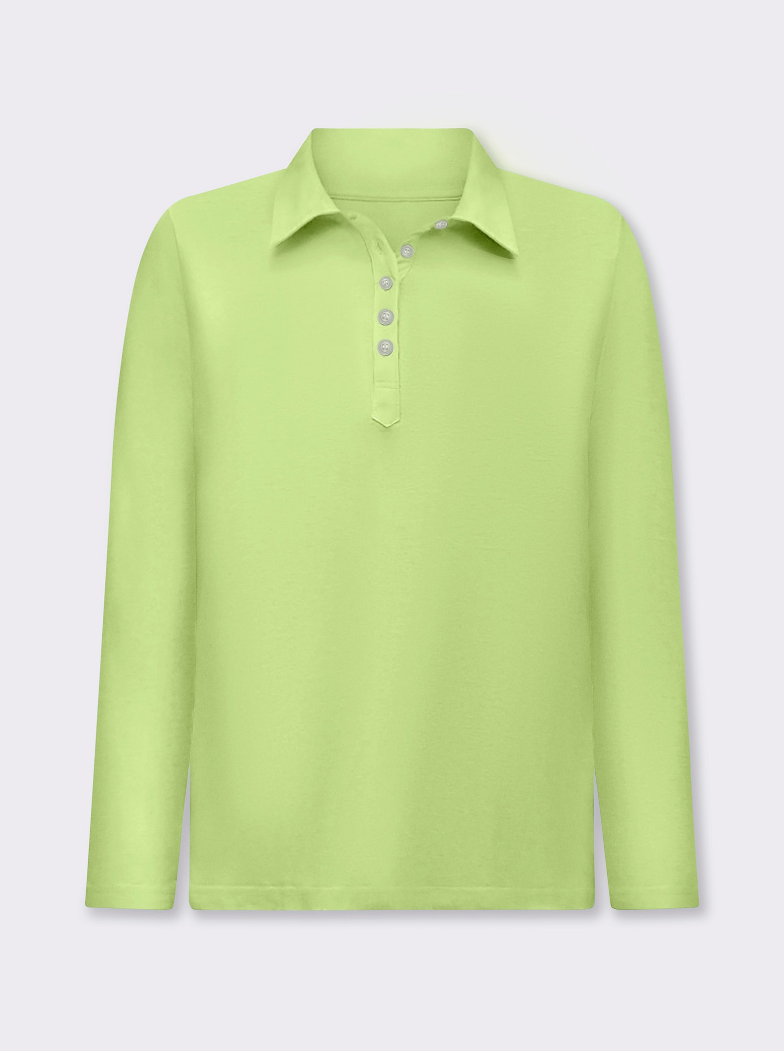 Langarm-Poloshirt in reiner Baumwoll-Qualität - pistazie