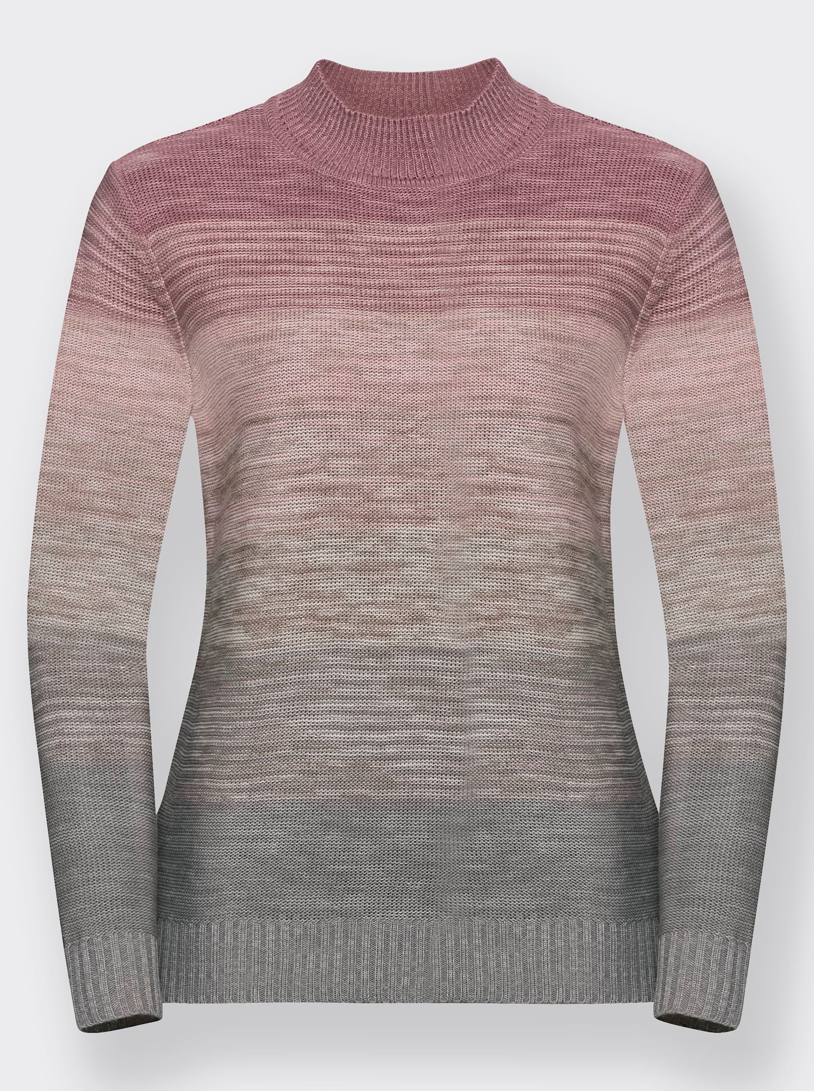 Pullover in Links-Strick-Optik - rosé-gemustert