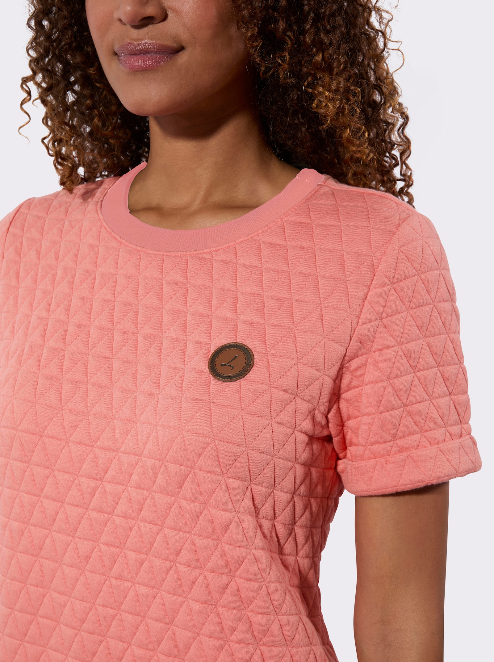 Sommerkleid im Jacquard-Muster - flamingo
