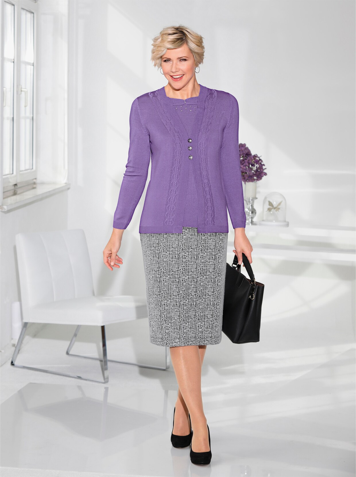 Strickpullover - lavendel