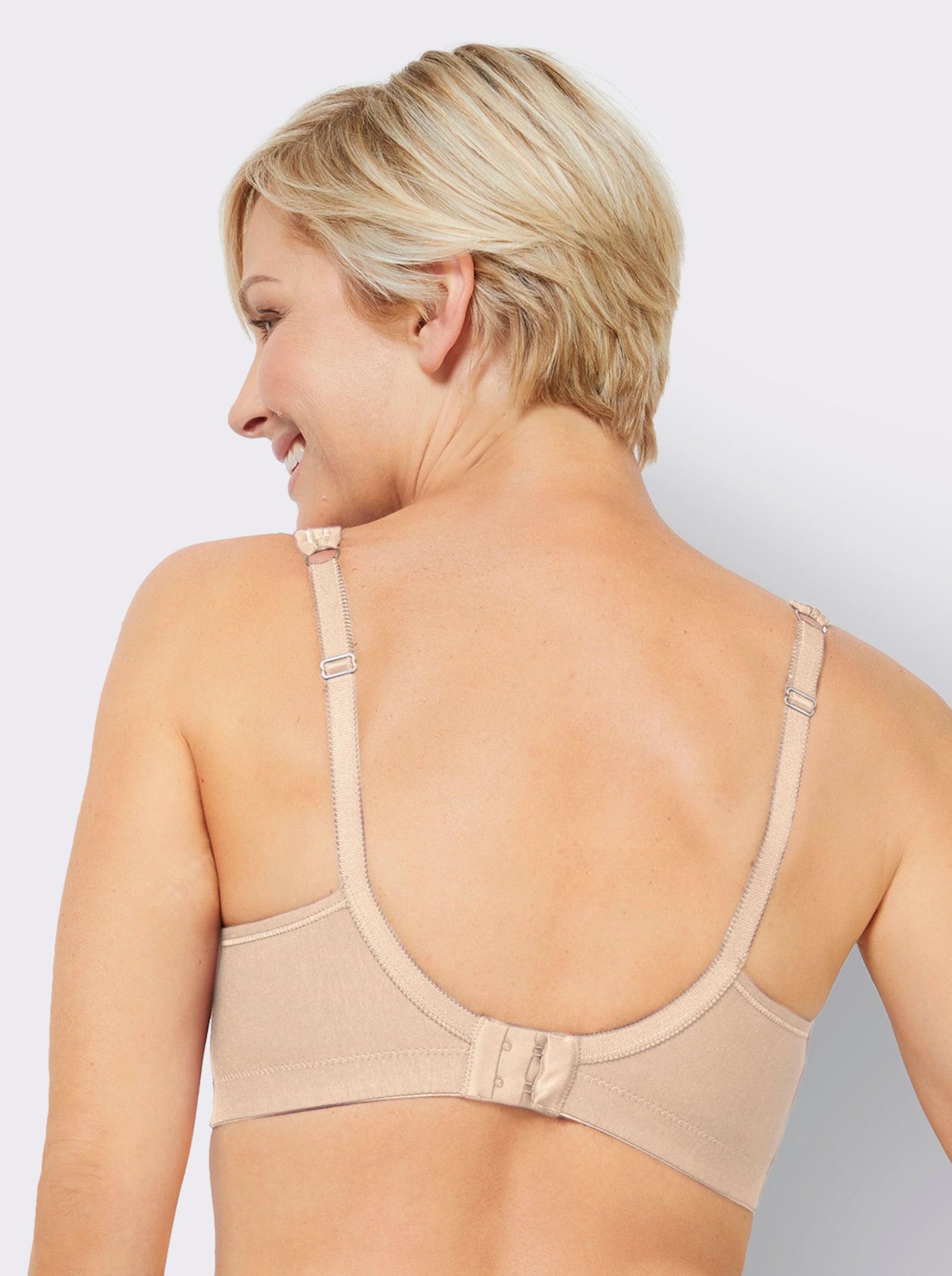 Swegmark Beha zonder beugel met elastisch kant op de bovencups - poudre