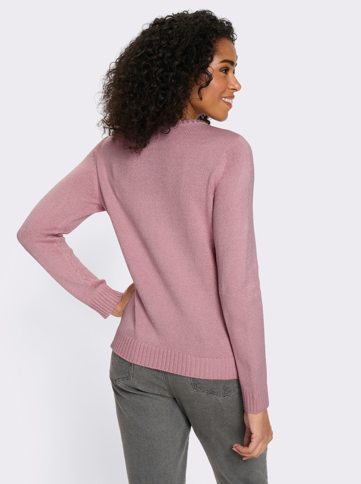 Pullover met lange mouwen en jacquardpatroon - hortensia/bordeaux gedessineerd