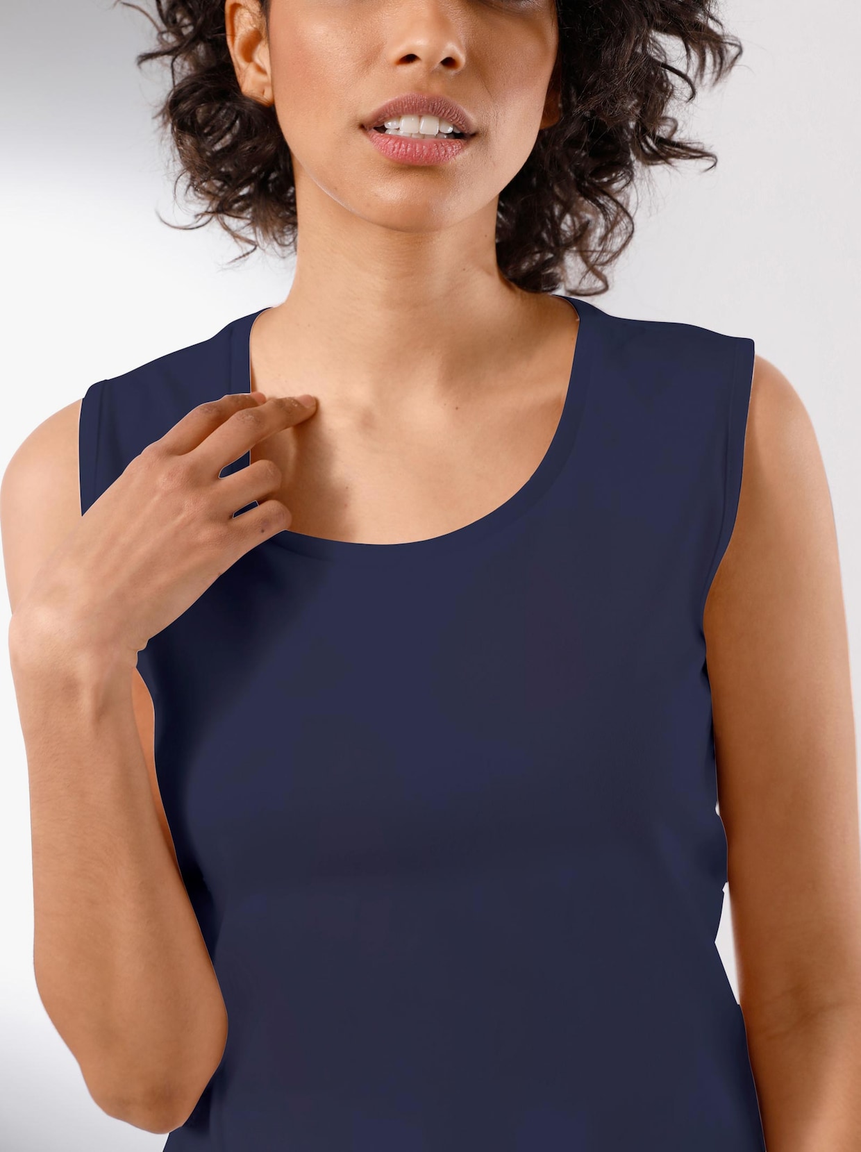 Creation L Premium Baumwoll-Shirttop - marine