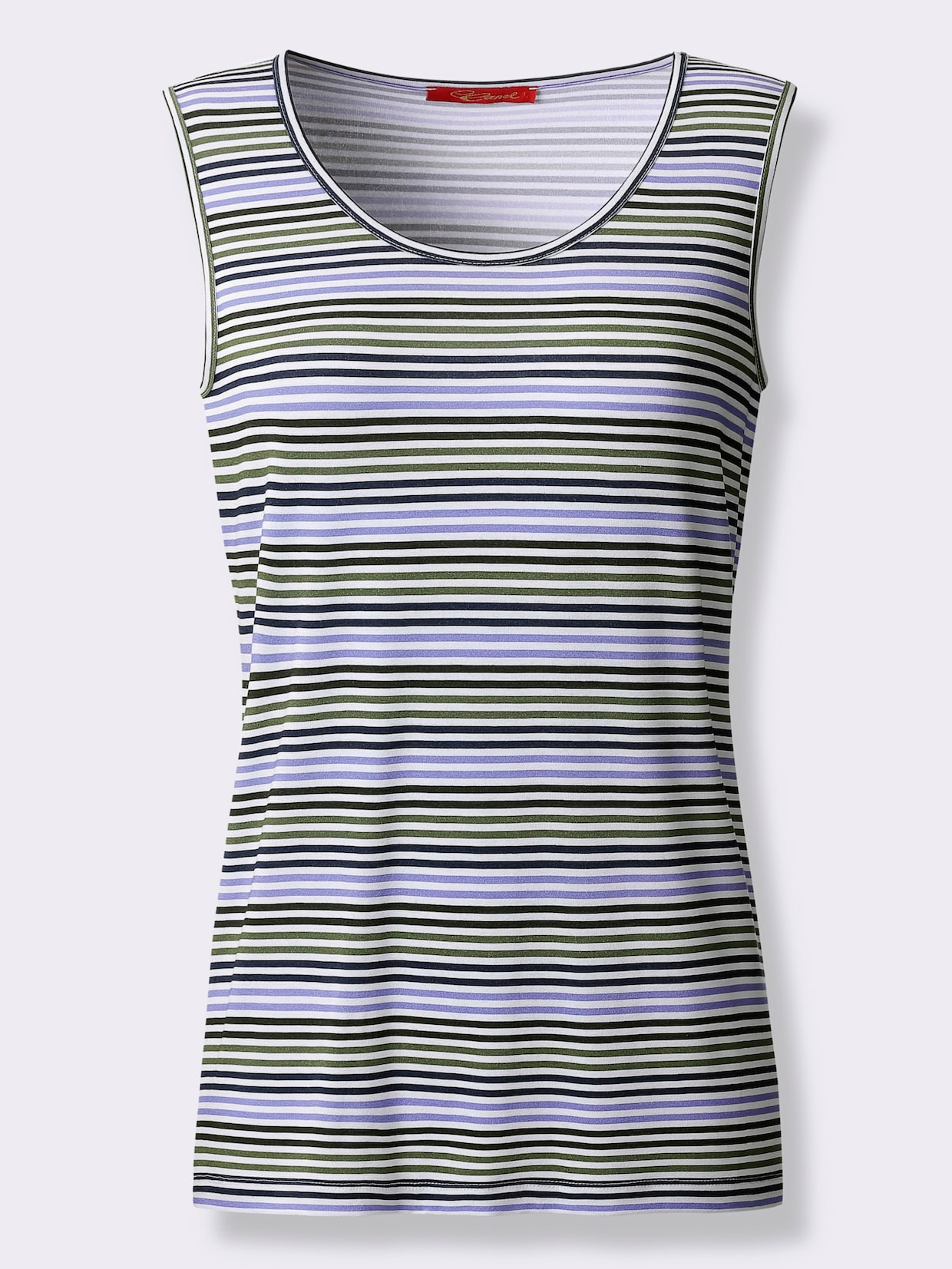 Shirttop - lavendel/marine gestreept