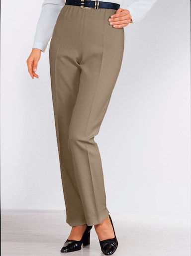 Broek met persplooien - taupe