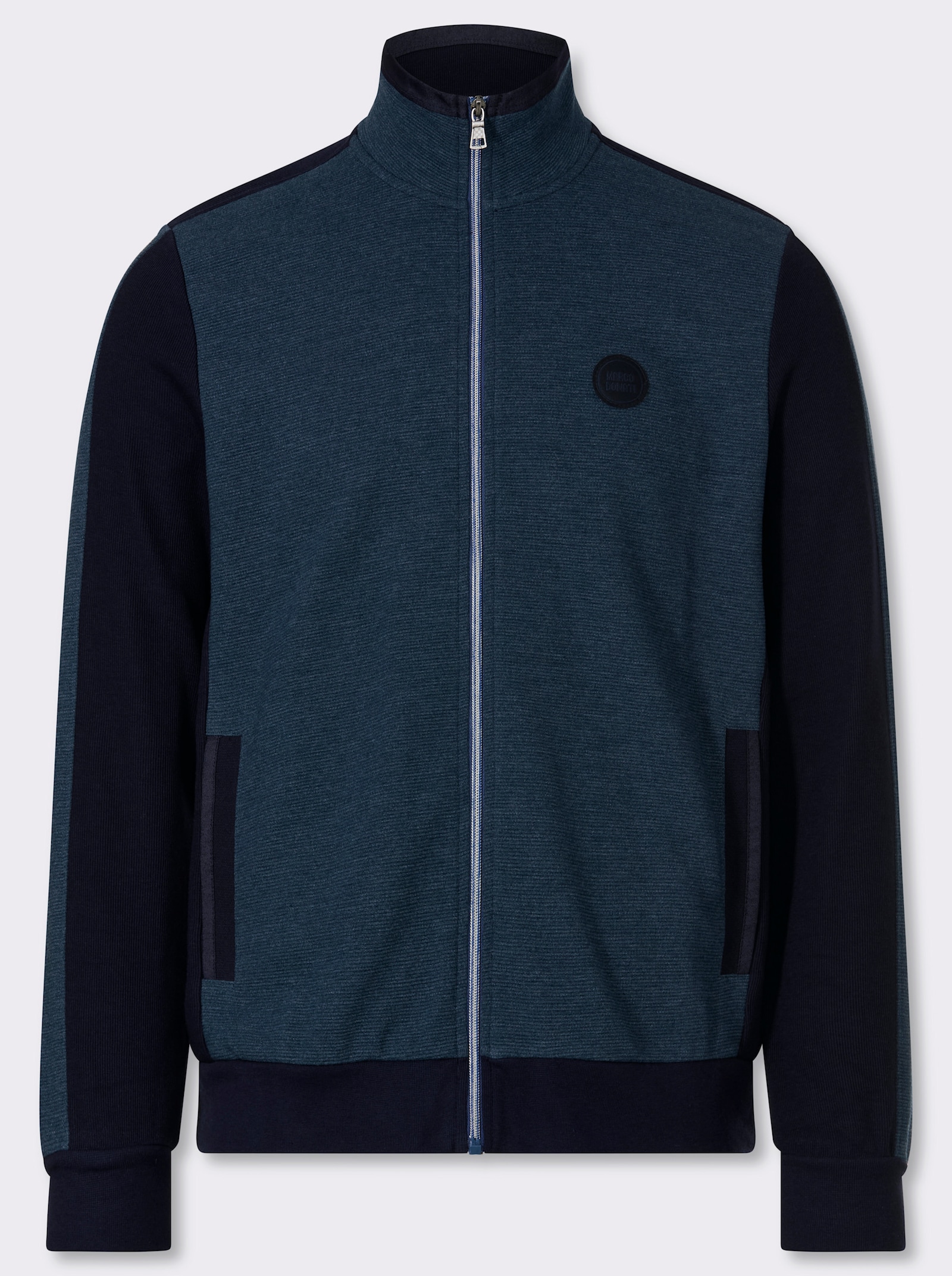 Marco Donati Sweatjacke mit seitlichen Taschen - dunkelblau-meliert