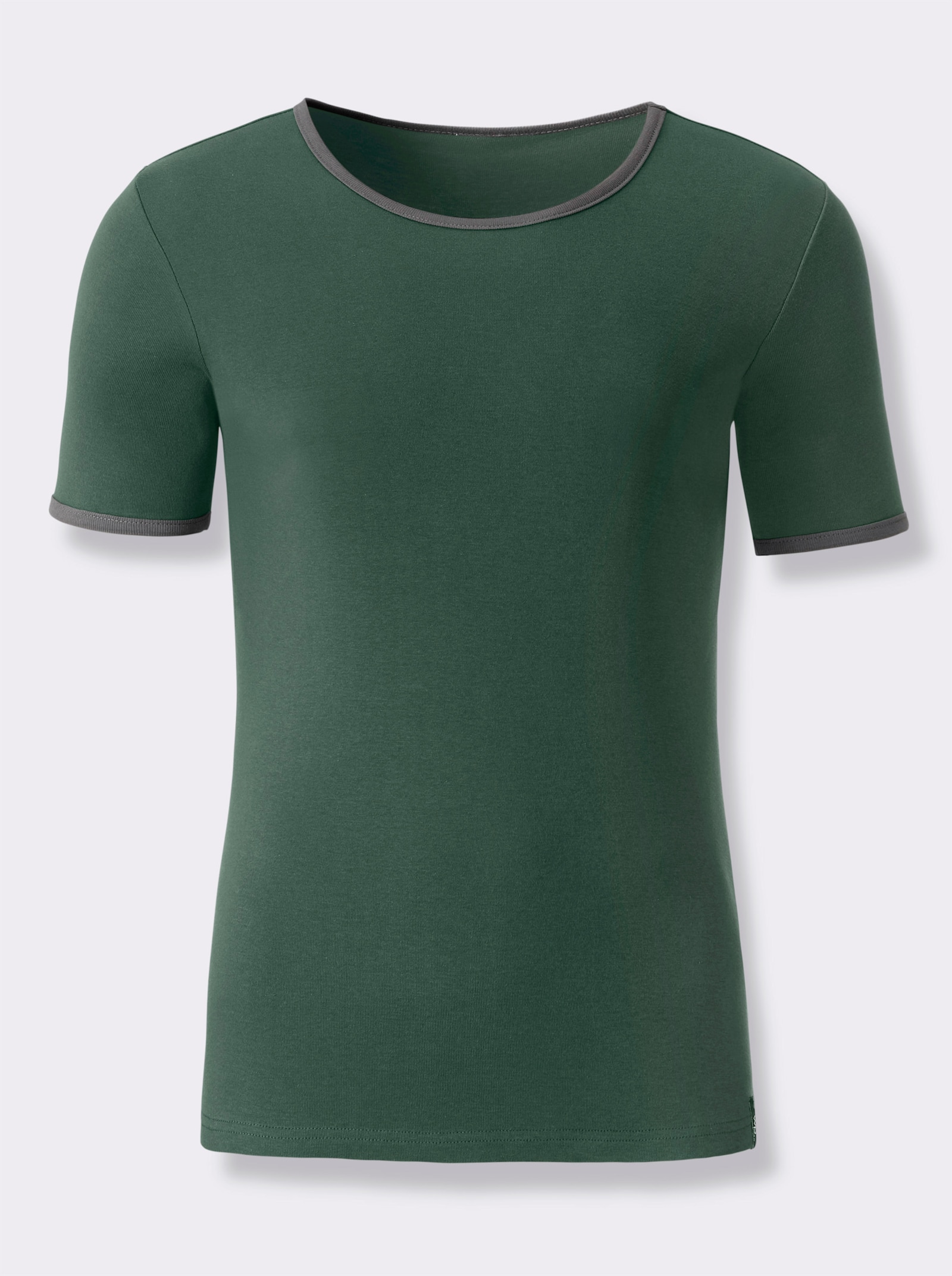 wäschepur men Shirt - anthrazit + moos