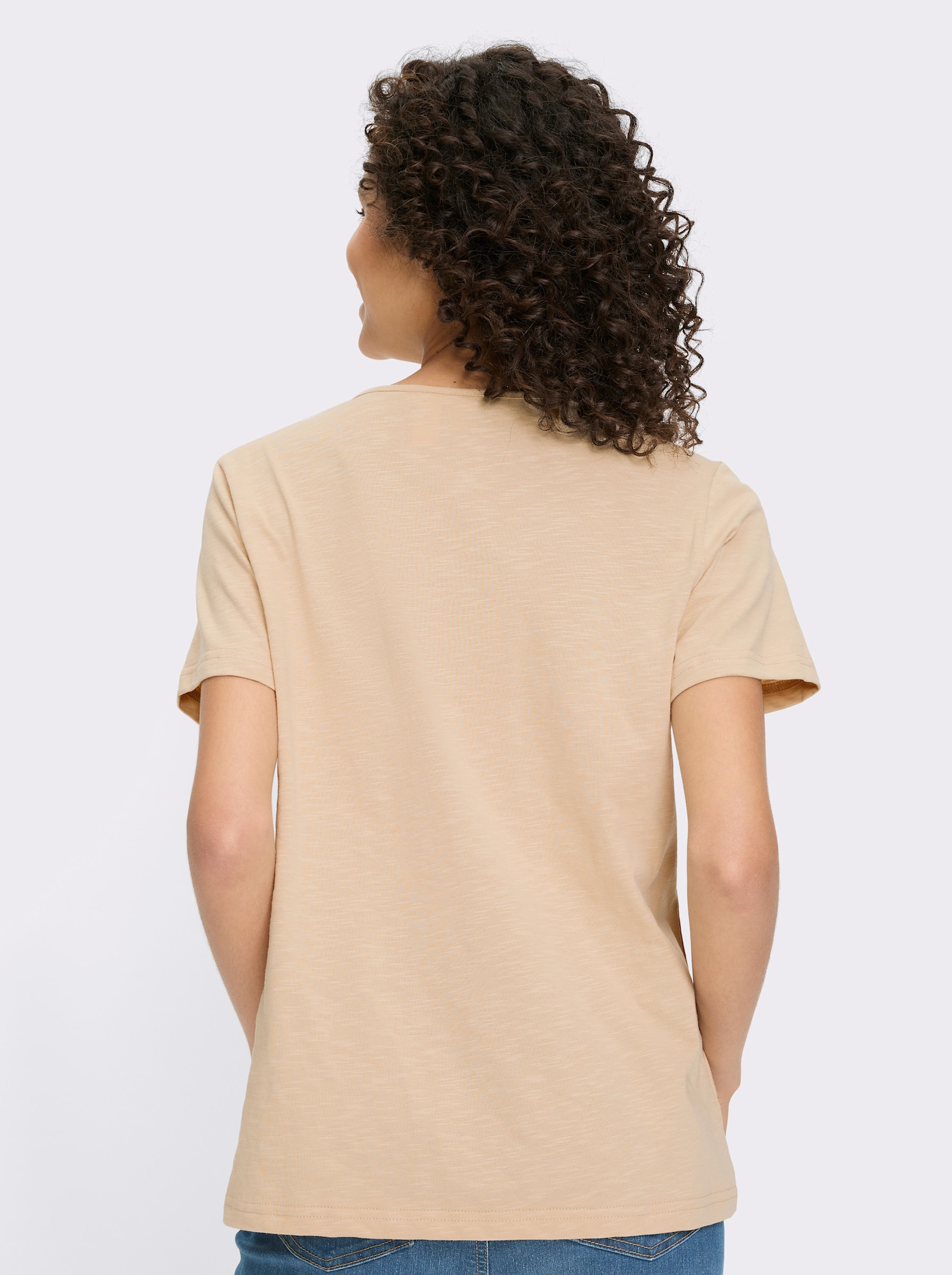 heine Print-Shirt aus Flammgarn - sand