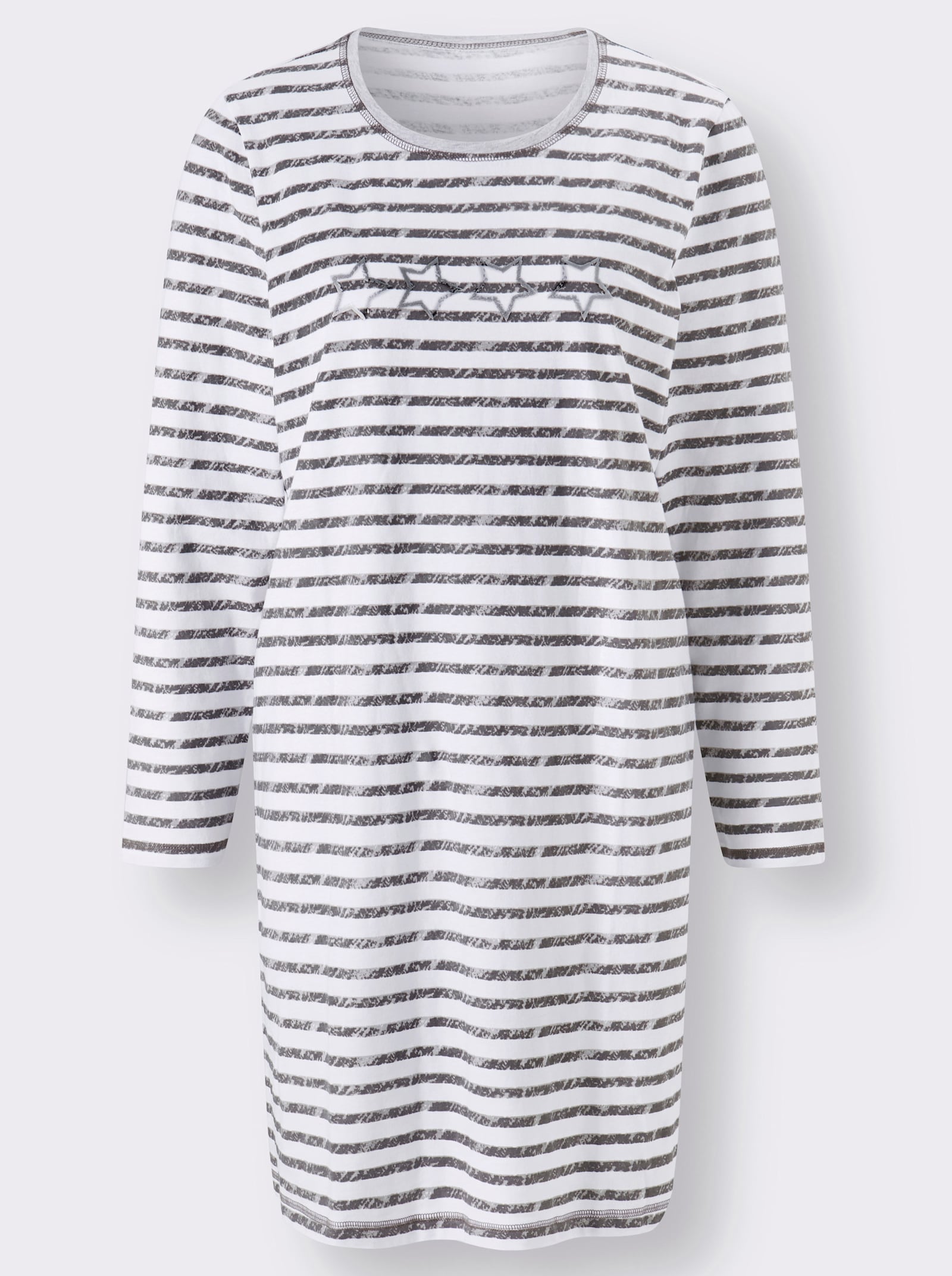 wäschepur Långärmade nattlinnen - grå + grå, randig