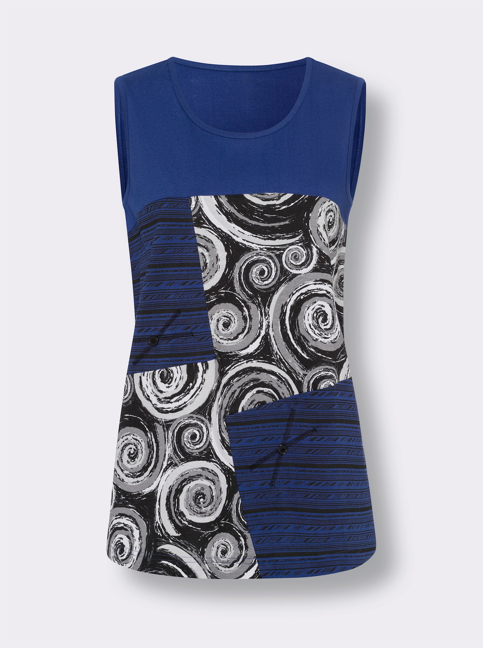 Top delšího rozšířeného střihu - královská modrá