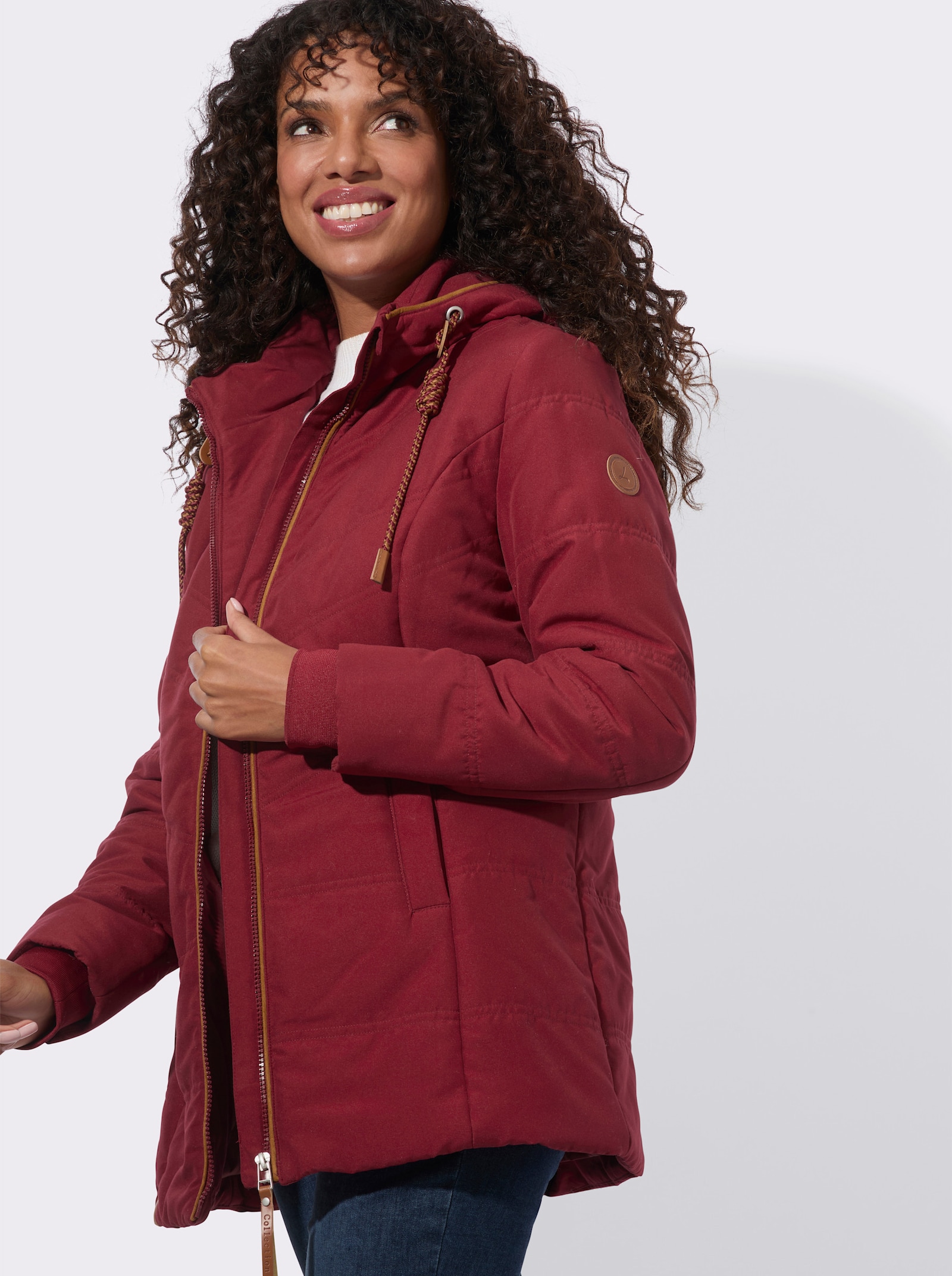Steppjacke mit Innentasche - dunkelrot
