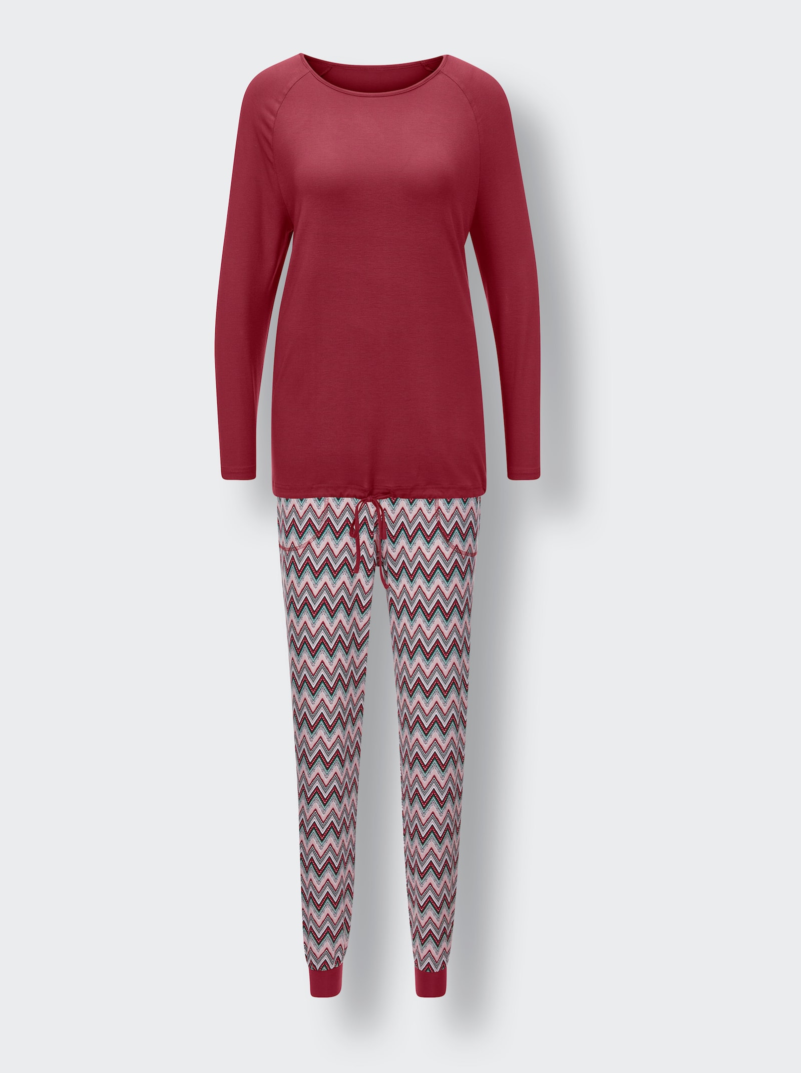 wäschepur Pyjama en viscose - cerise à motifs