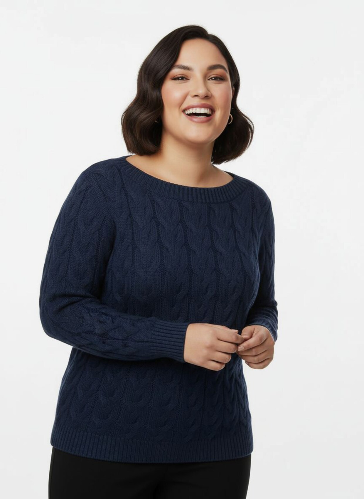 Pullover mit U-Boot-Ausschnitt - marine