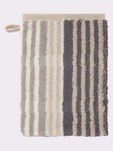 Cawö Handdoek - sesam gestreept