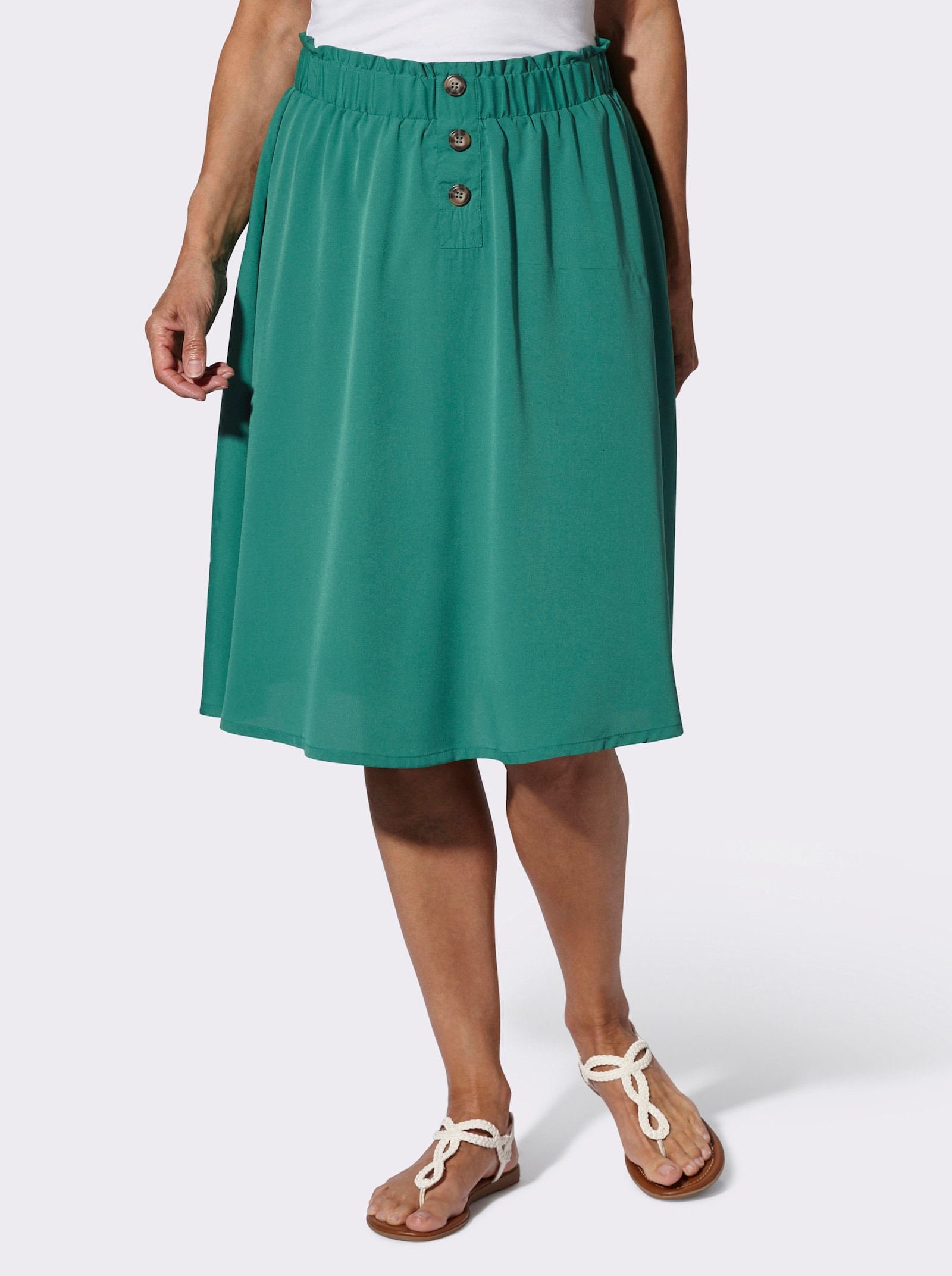 Schlupfrock mit Rüschen - grün