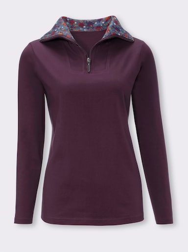 Langarmshirt - aubergine
