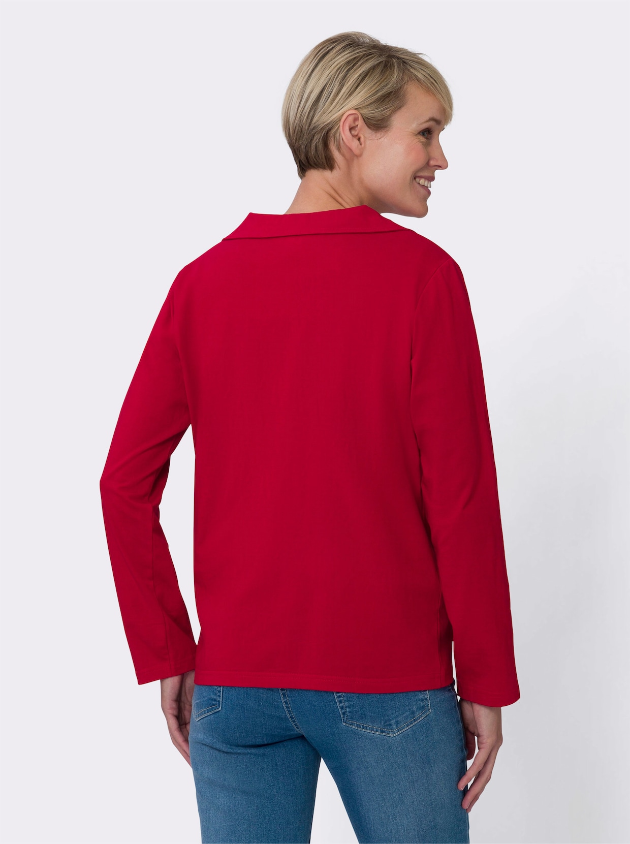 Shirt-Twinset - rot + weiss-rot-bedruckt