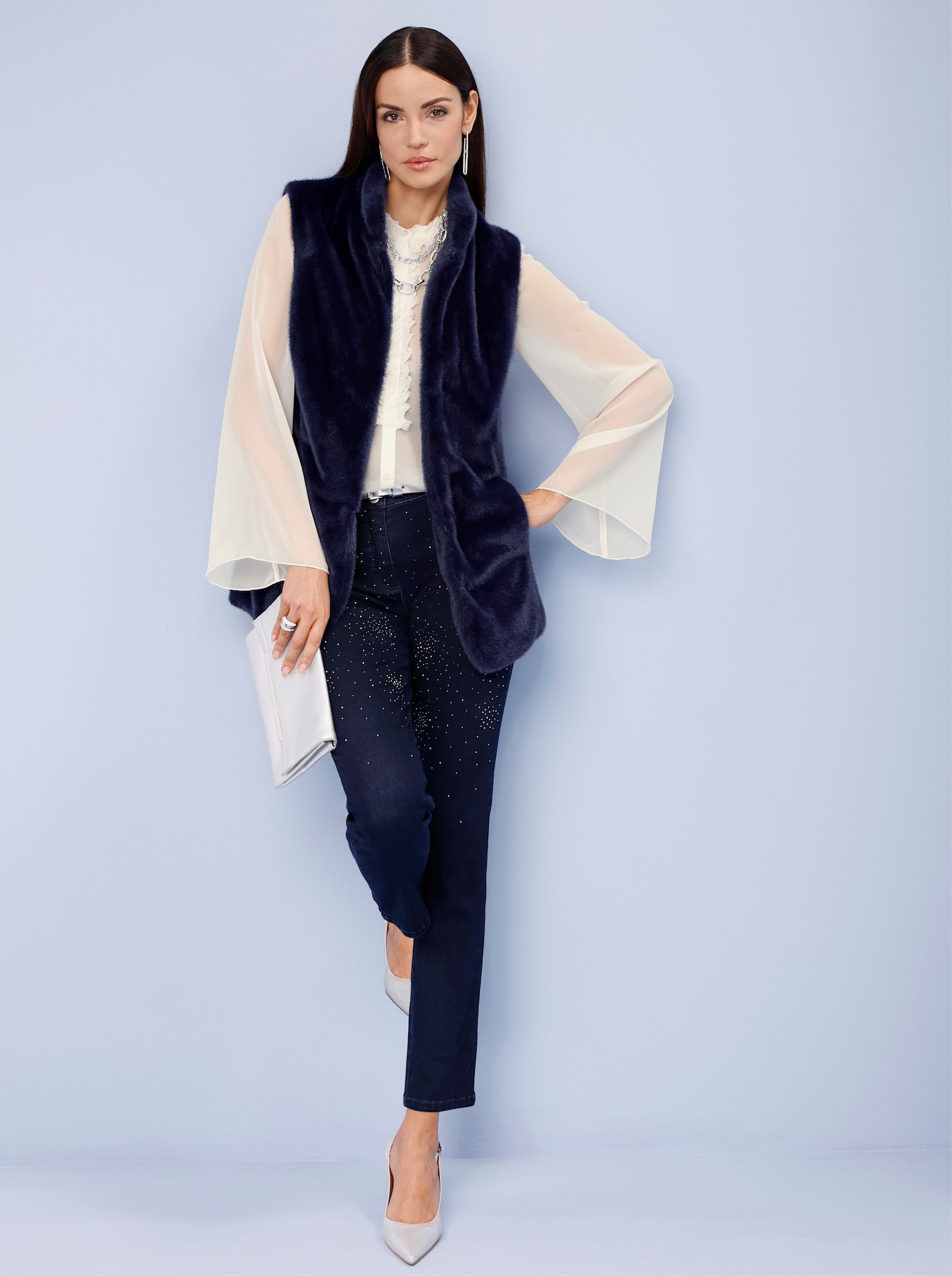 Fellimitatweste - marine