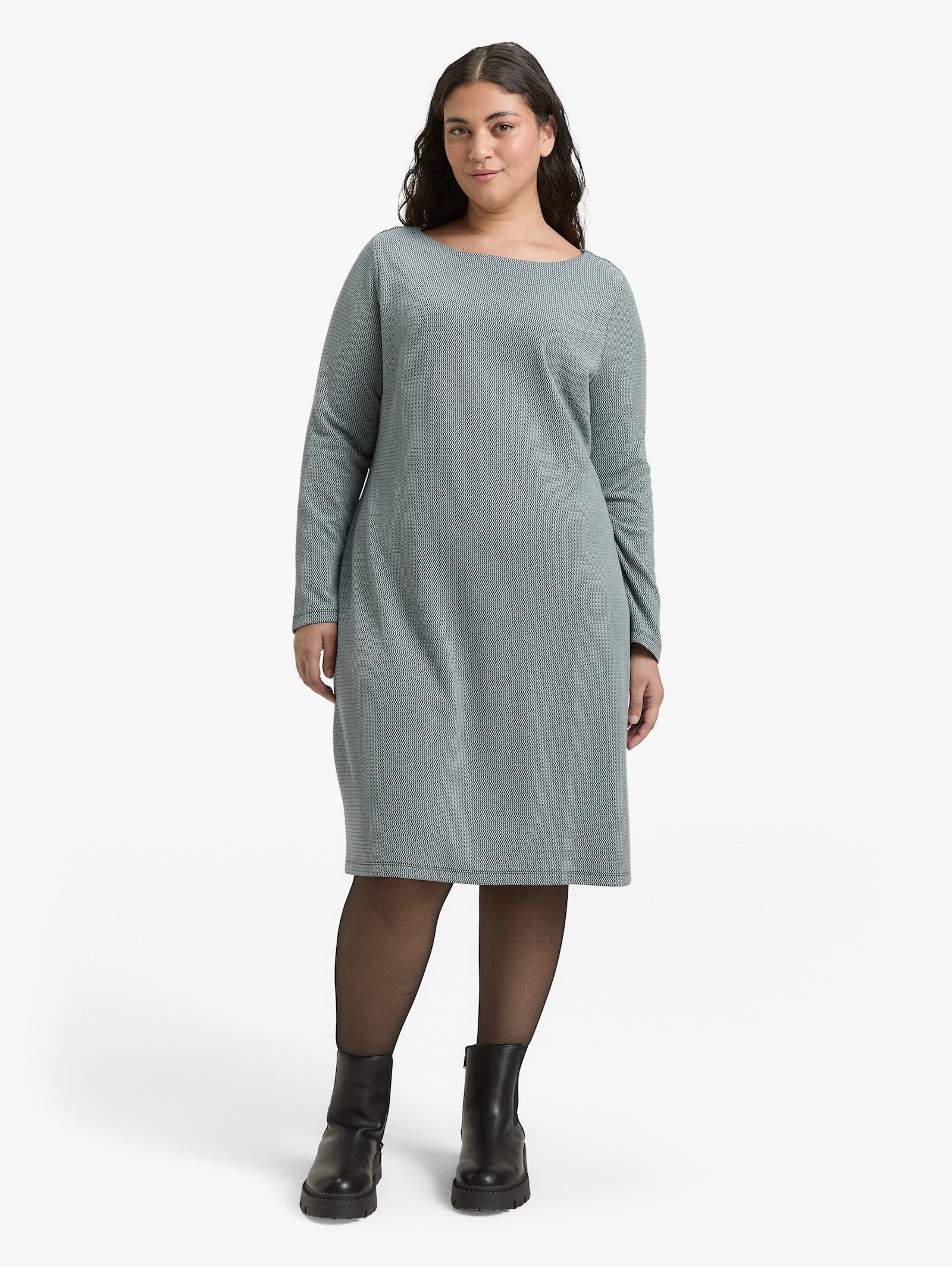 Minikleid - black moss wave structure