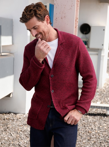 Marco Donati Strickjacke - burgund-meliert