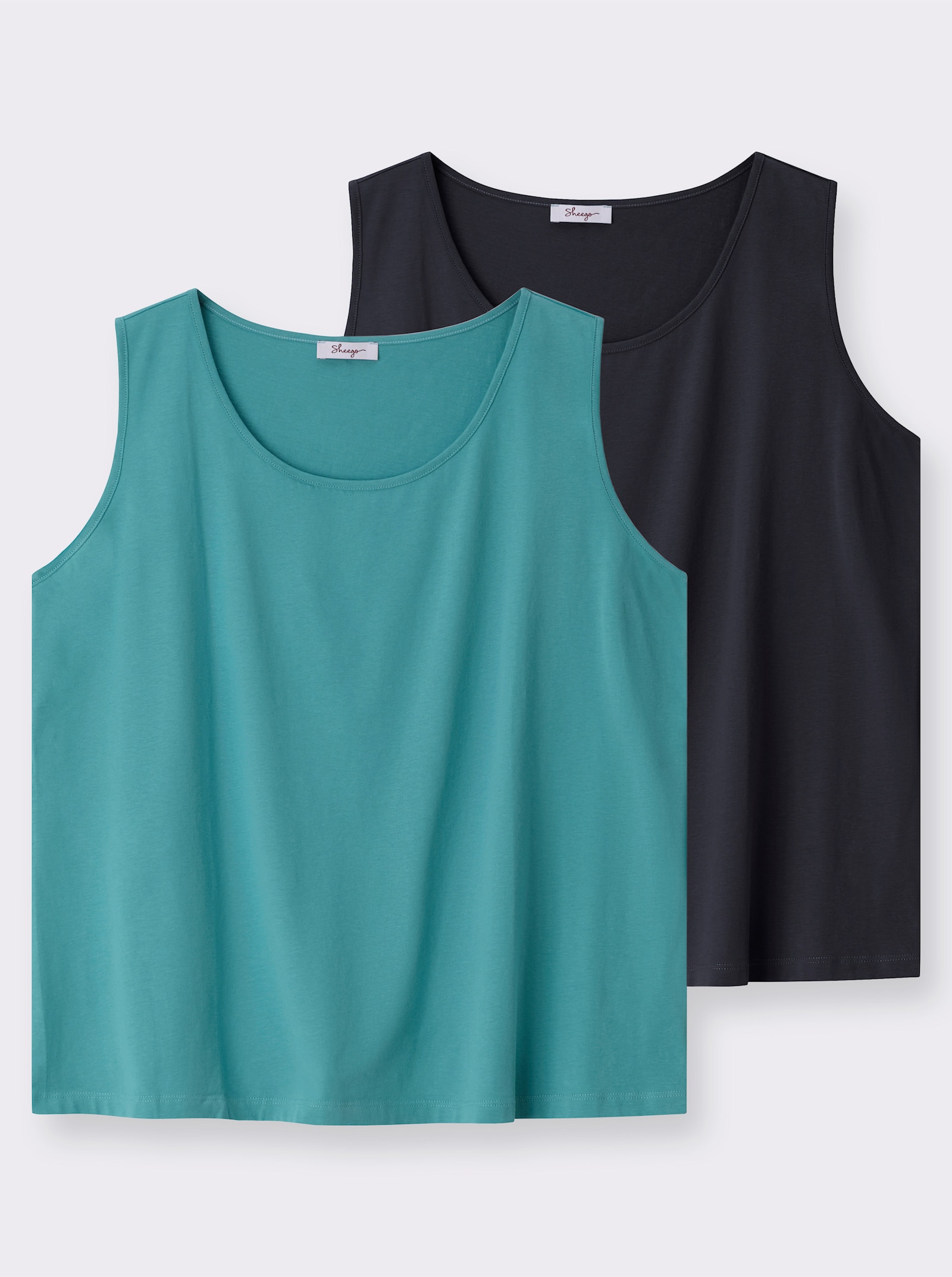 sheego Tanktop im Doppelpack - tiefblau-ozean