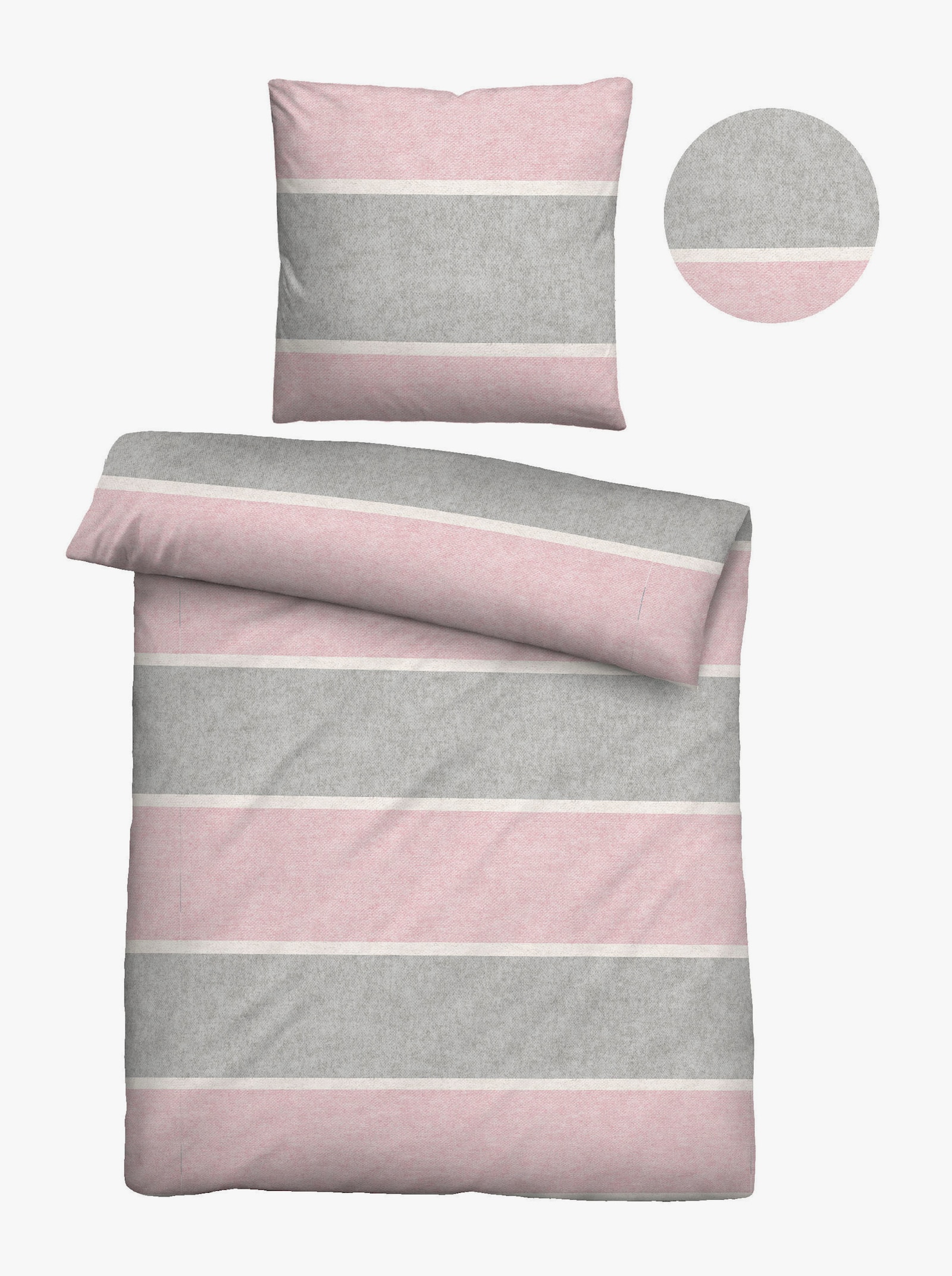 Biberna Bettwäsche - rosa-grau