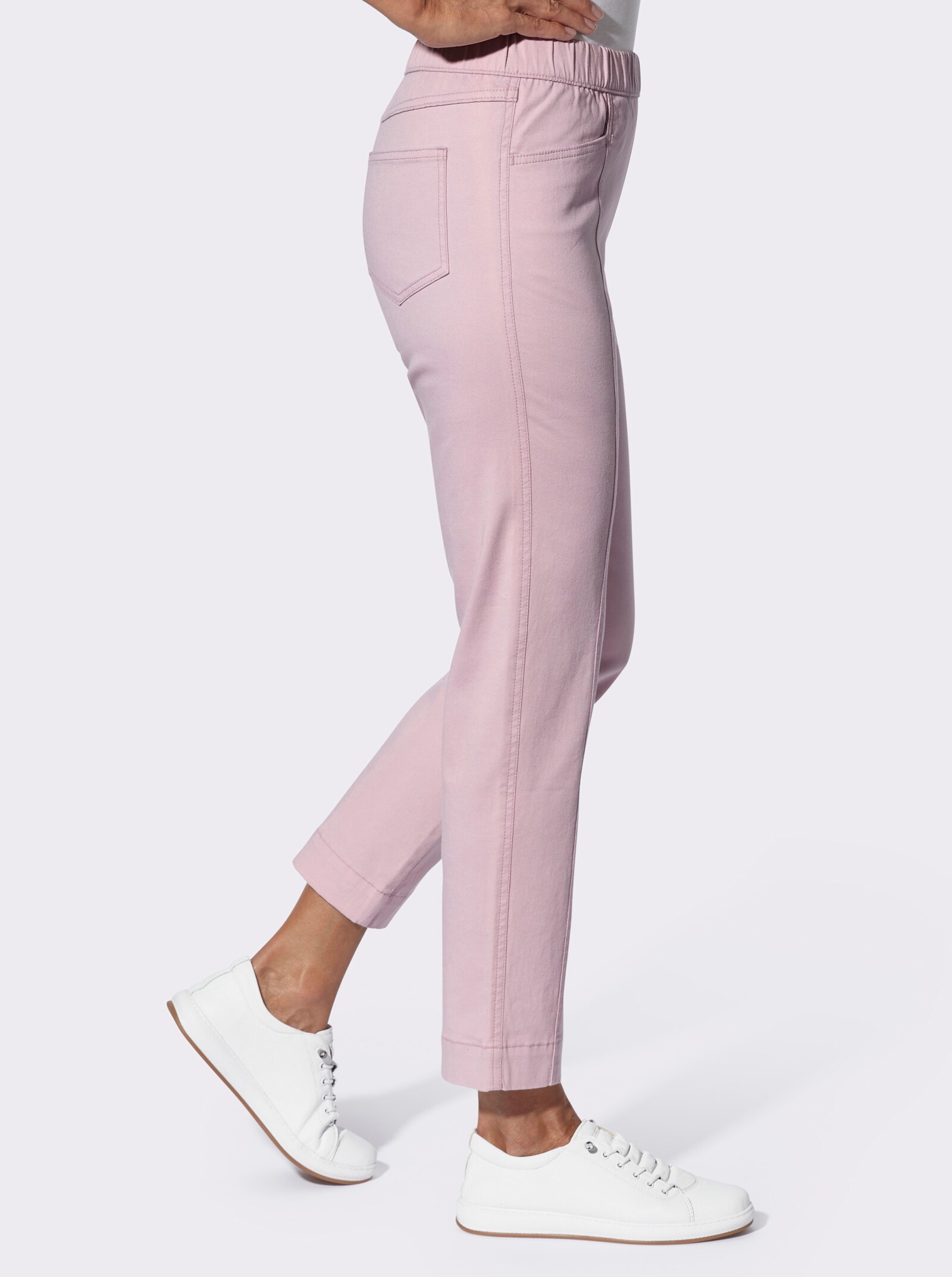 Stretch-Hose mit Teilungsnaht vorne - rosé
