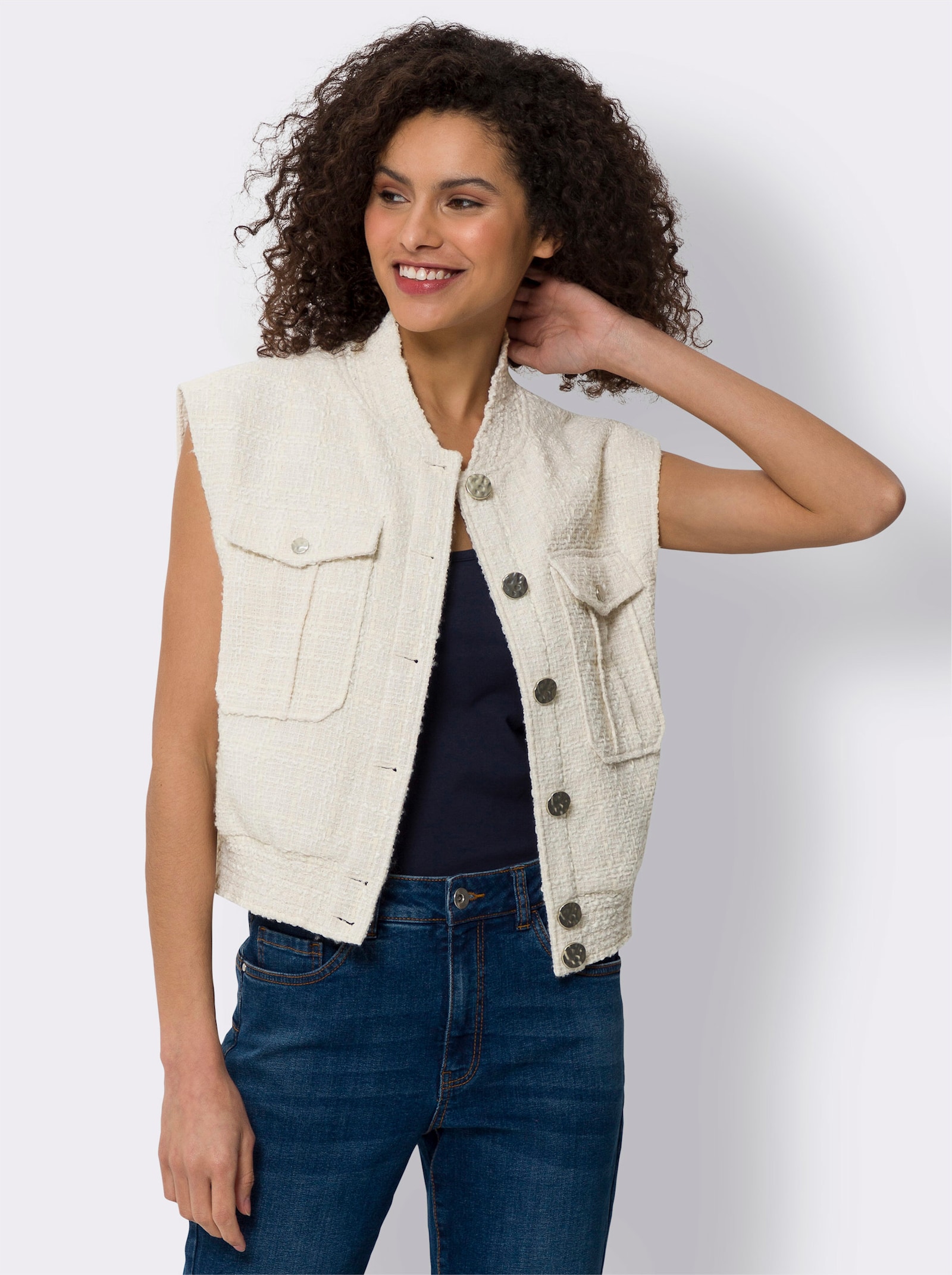 heine Weste Stehkragen - champagner