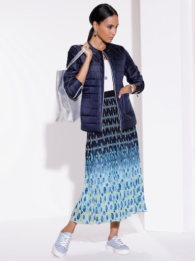 Steppjacke mit Reißverschluss am Ärmel - marine