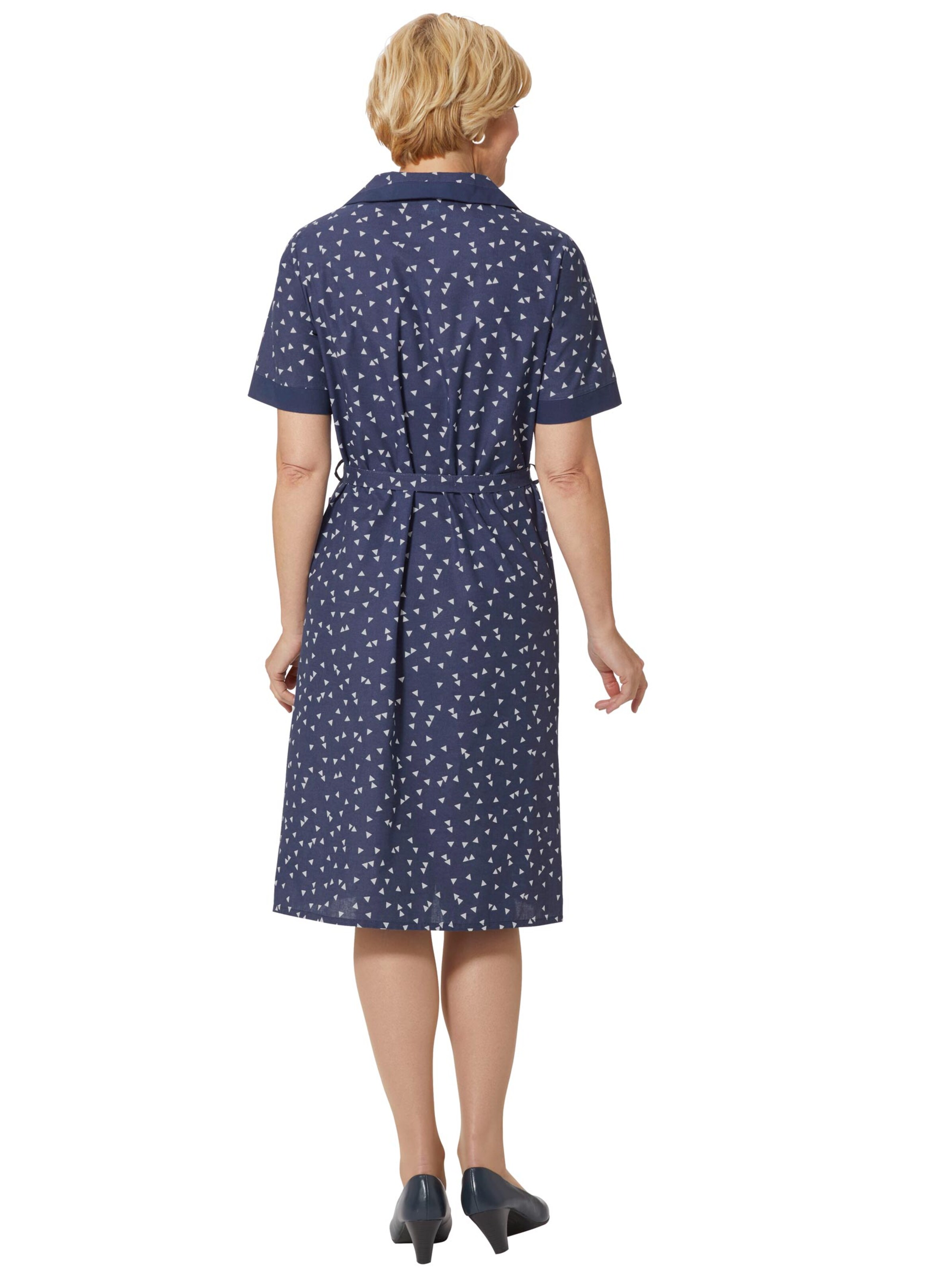 Kleiderschürze - marine-weiß