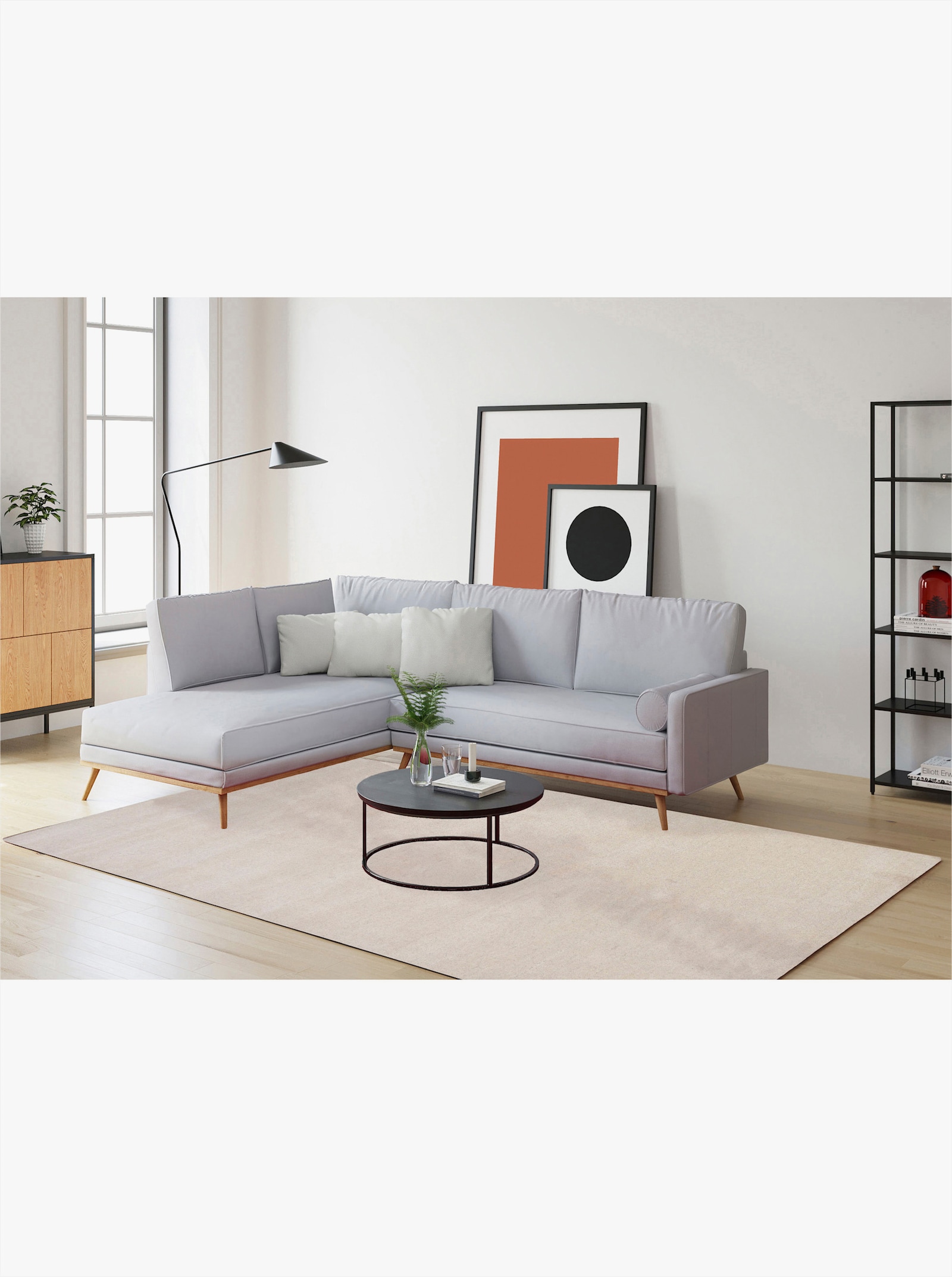 Theko Handwebteppich - wollweiß