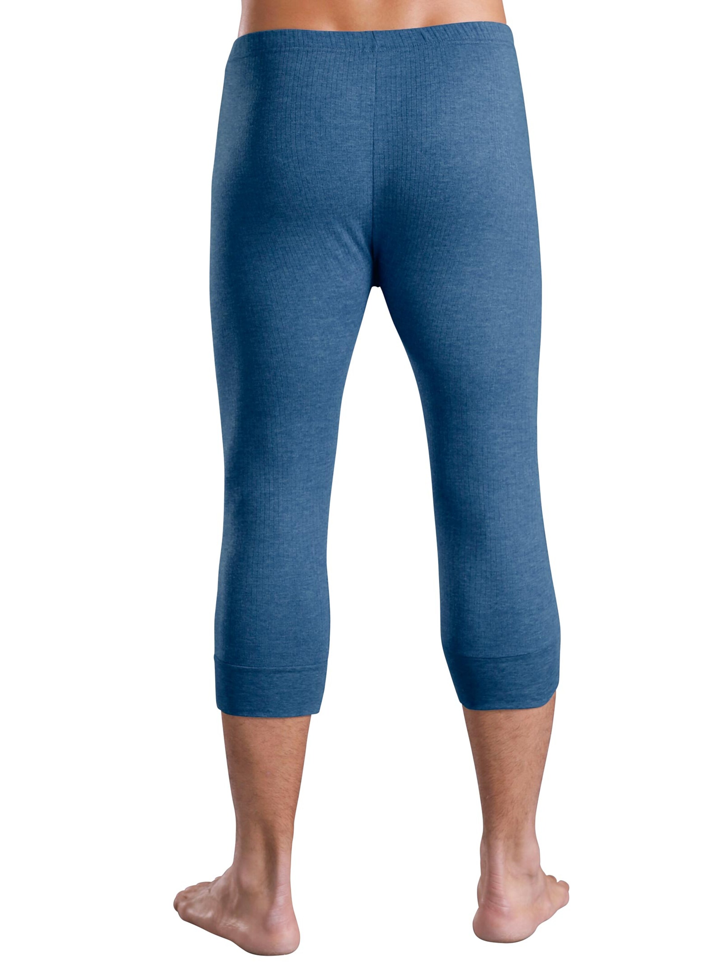 Hose 3/4-lang - blau-meliert