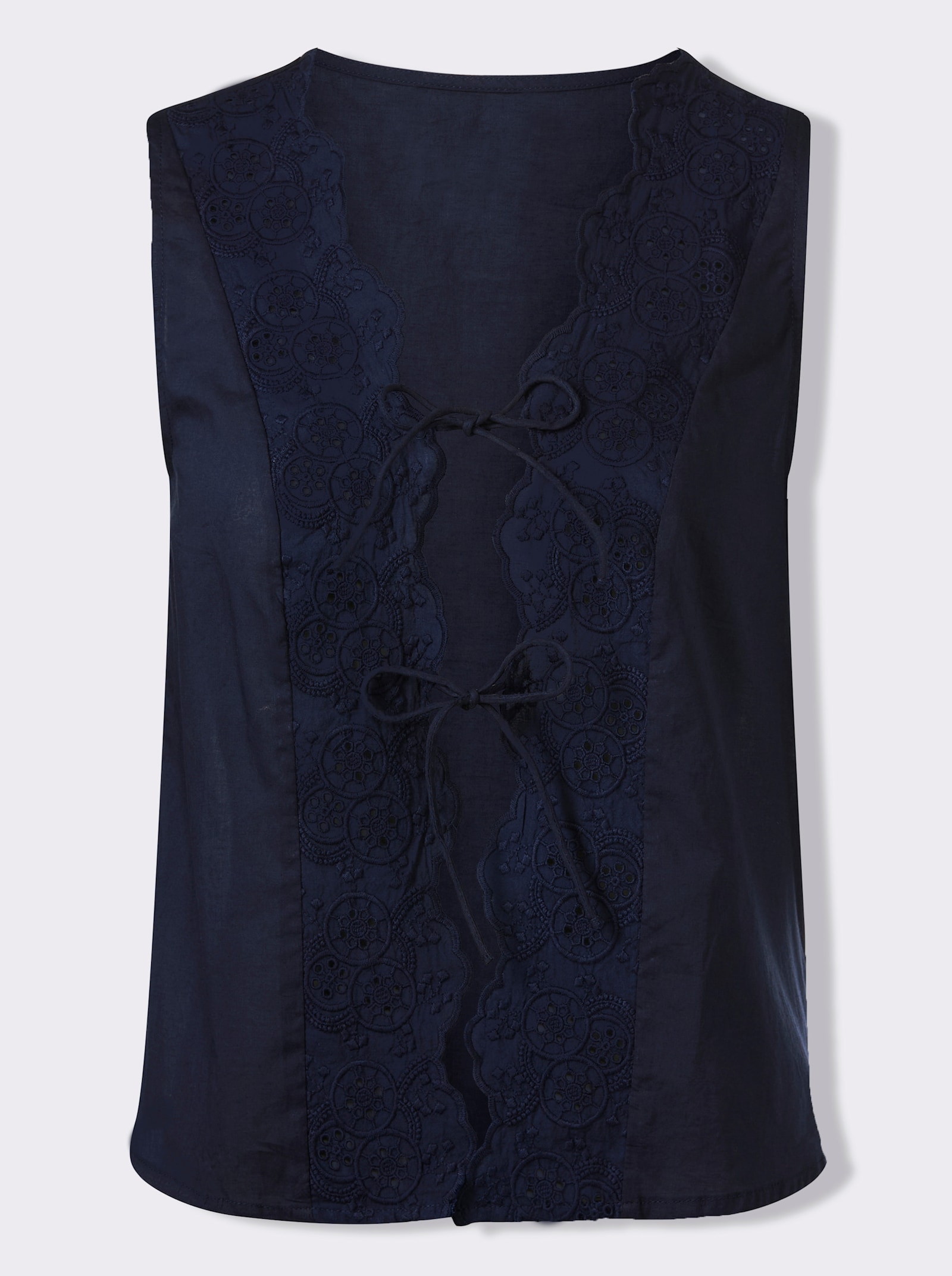 Gilet met kantinzet voor - marine