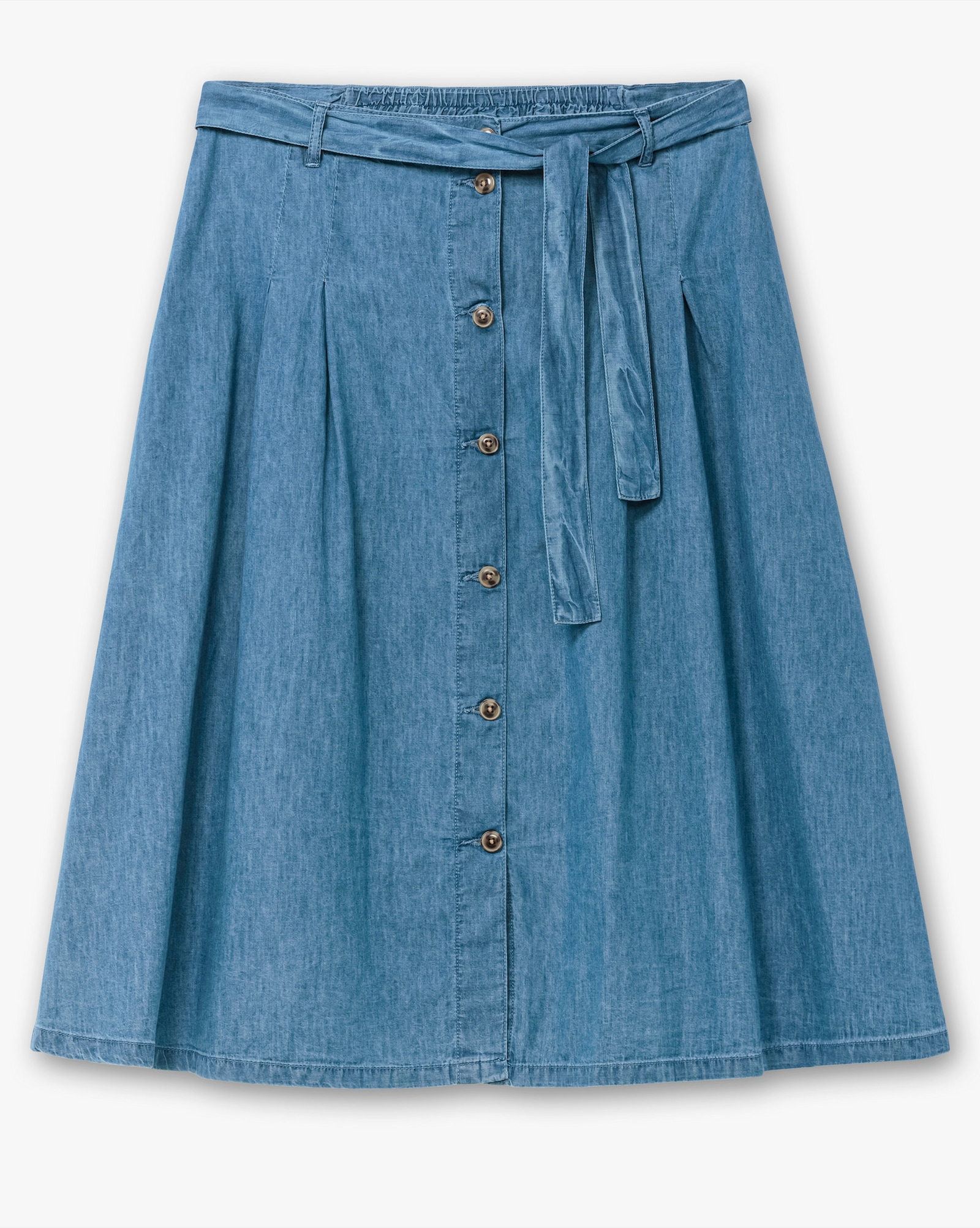 Jeansrock in ausgestellter Form - blue-bleached