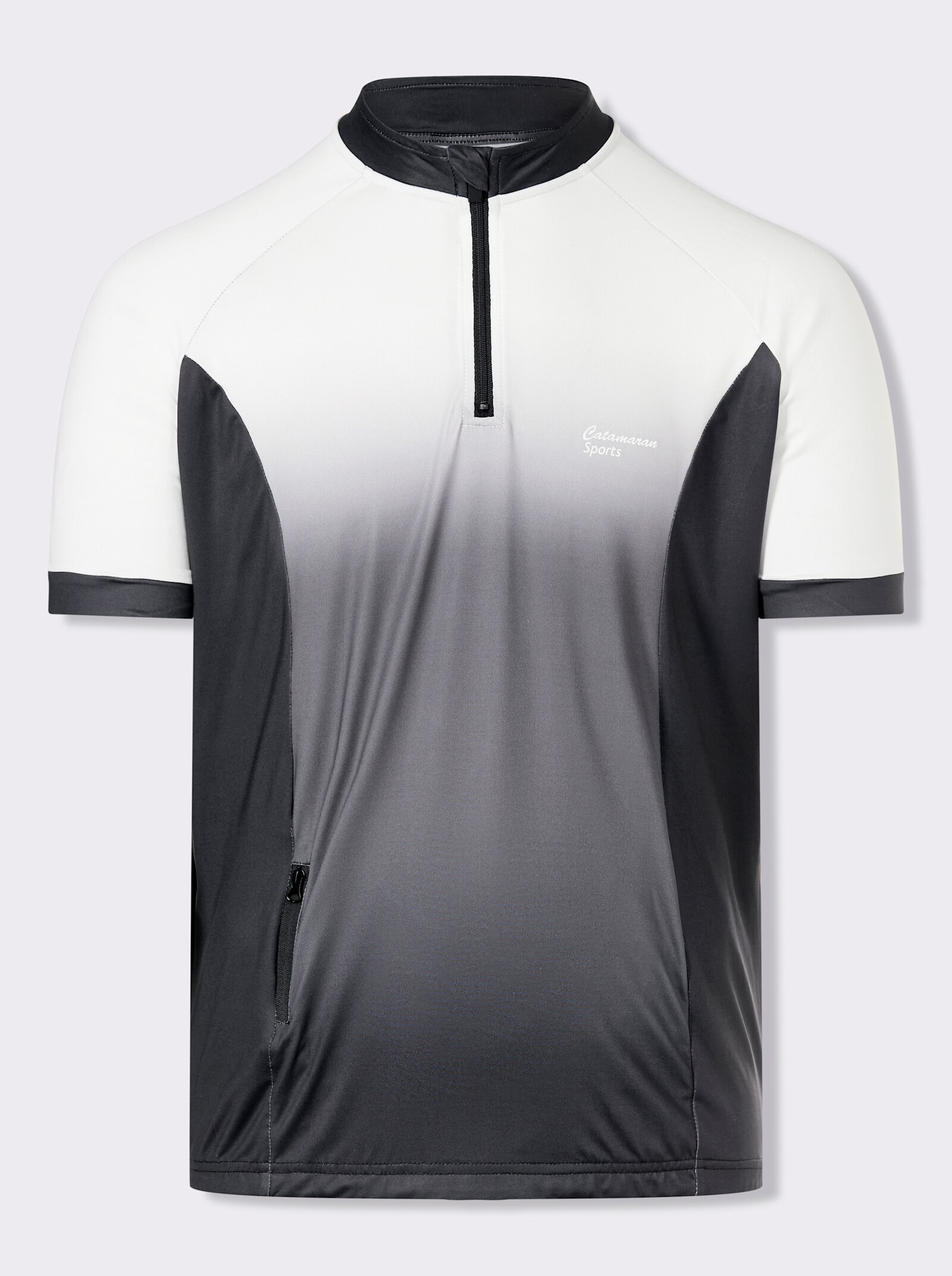 Catamaran Sports Funktionsshirt mit Reißverschluss-Taschen hinten - schwarz