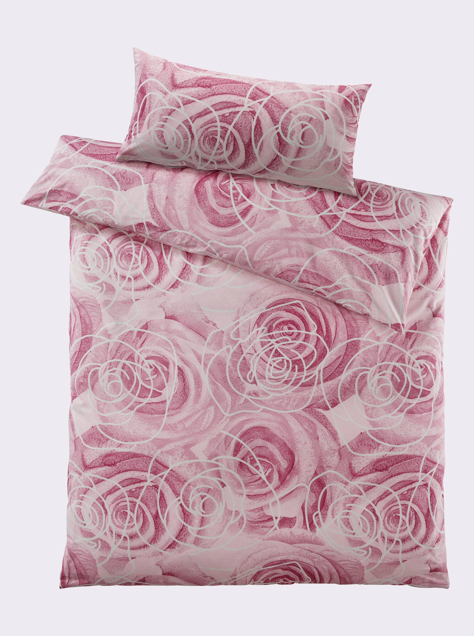 heine home Bettwäsche mit Rosenmuster - hellrosé-mauve-bedruckt