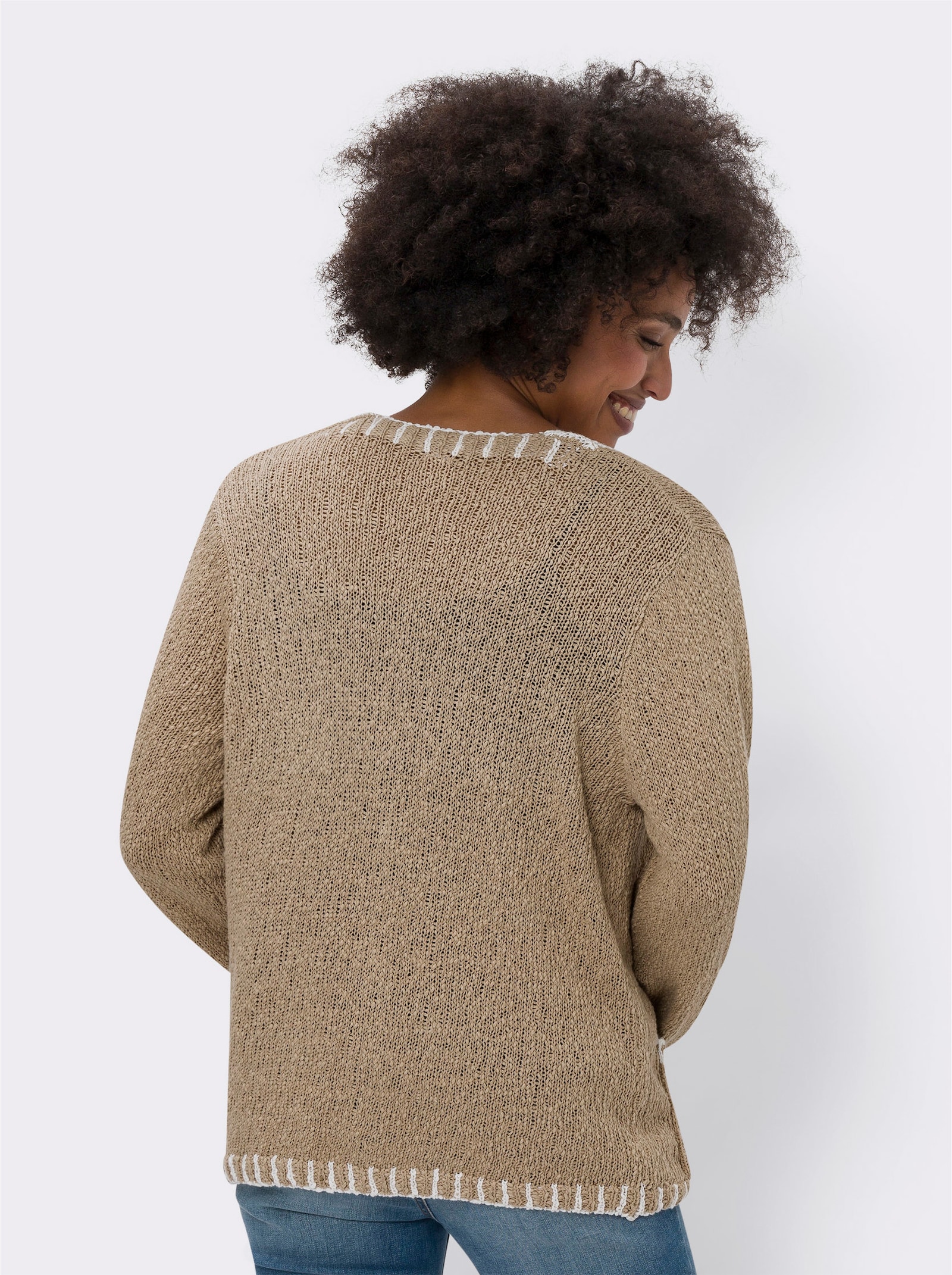 heine Cardigan aus Baumwoll-Strick - beige-ecru