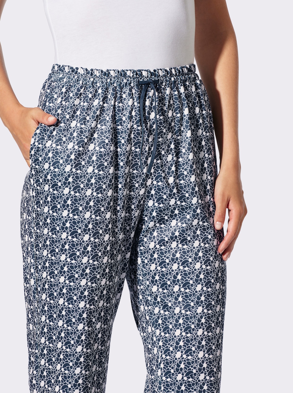 Jerseyhose - marine-getupft