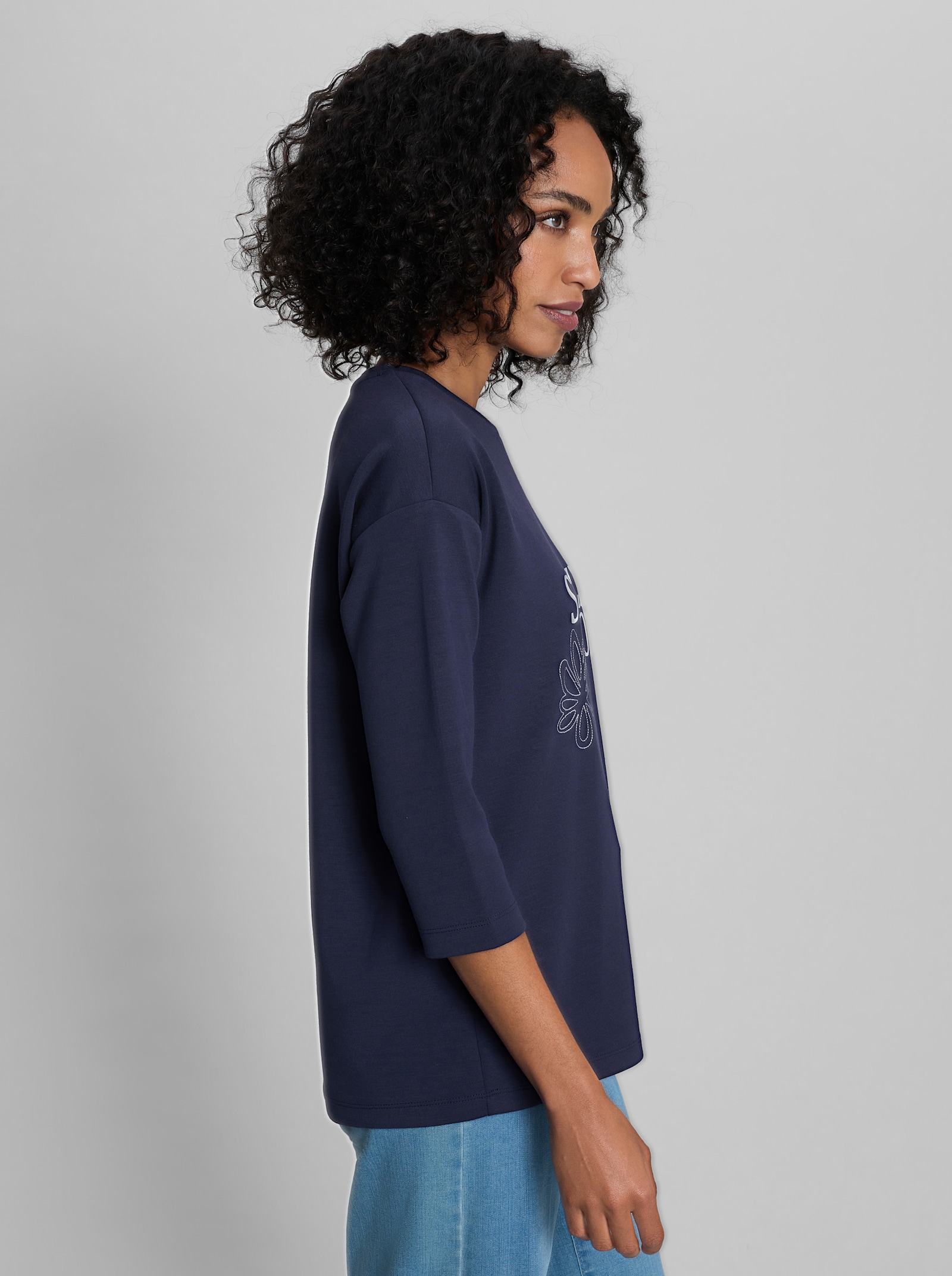 heine Sweatshirt mit Stickerei - marine
