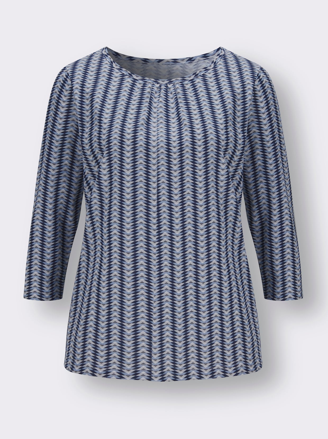 Shirt met ronde hals - bleu/marine bedrukt