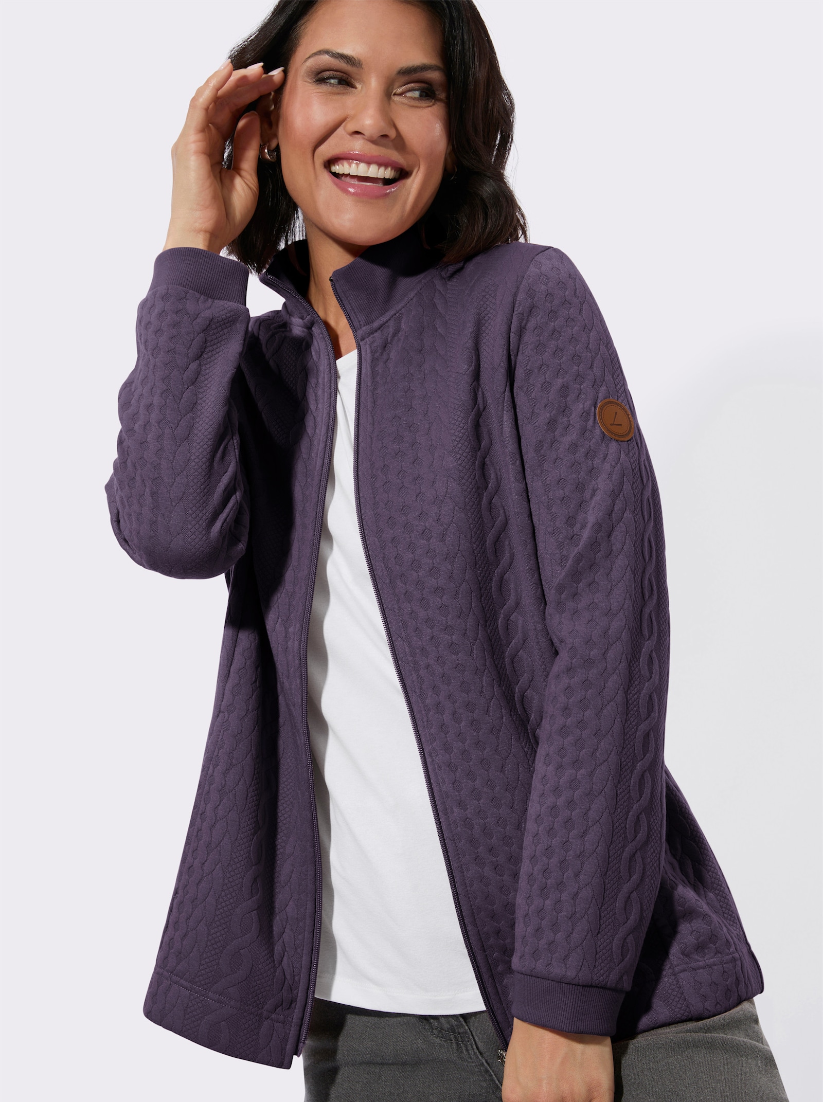 Shirtjacke mit Reißverschluss - feige