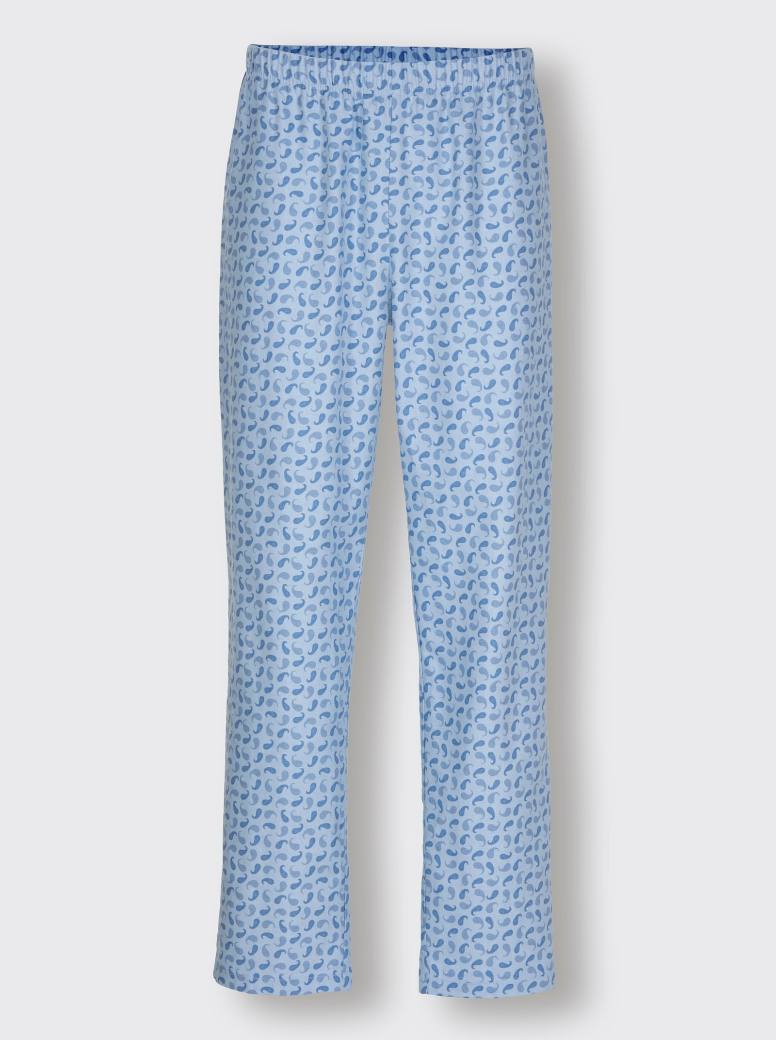 KINGsCLUB Schlafanzug in Finette-Qualität - hellblau-gemustert