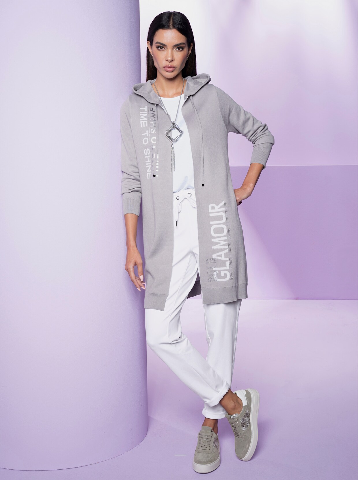 heine Strickjacke - steingrau