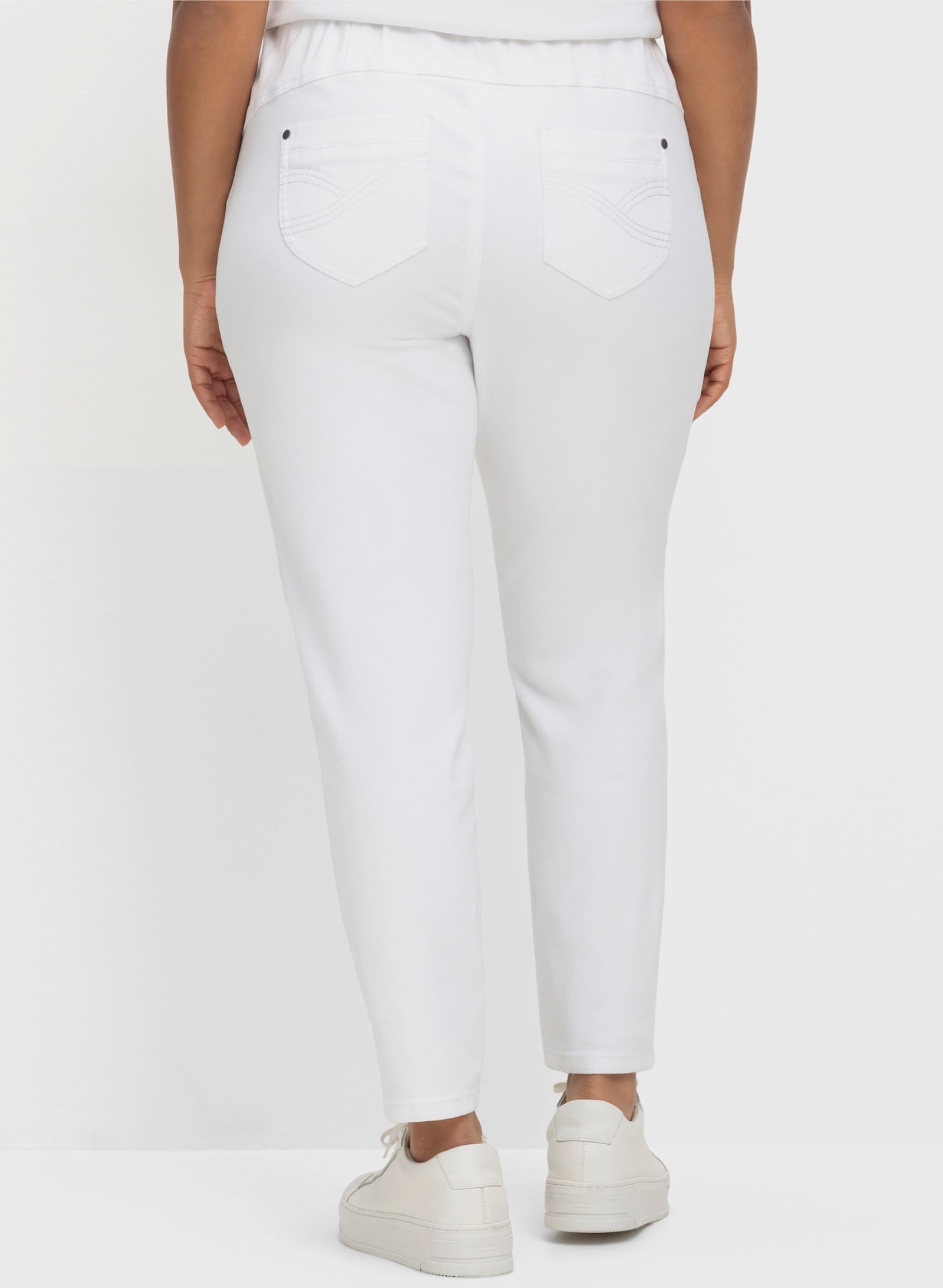 sheego Jegging met brede elastische band - white denim