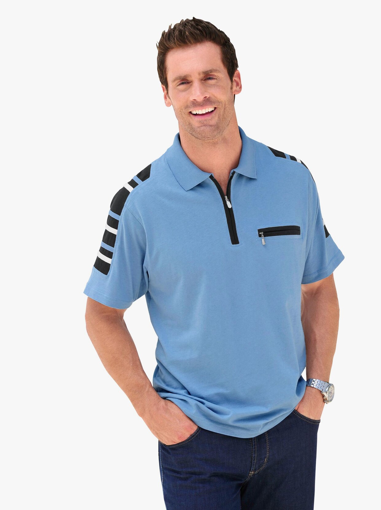 Catamaran Poloshirt met korte mouwen - lichtblauw