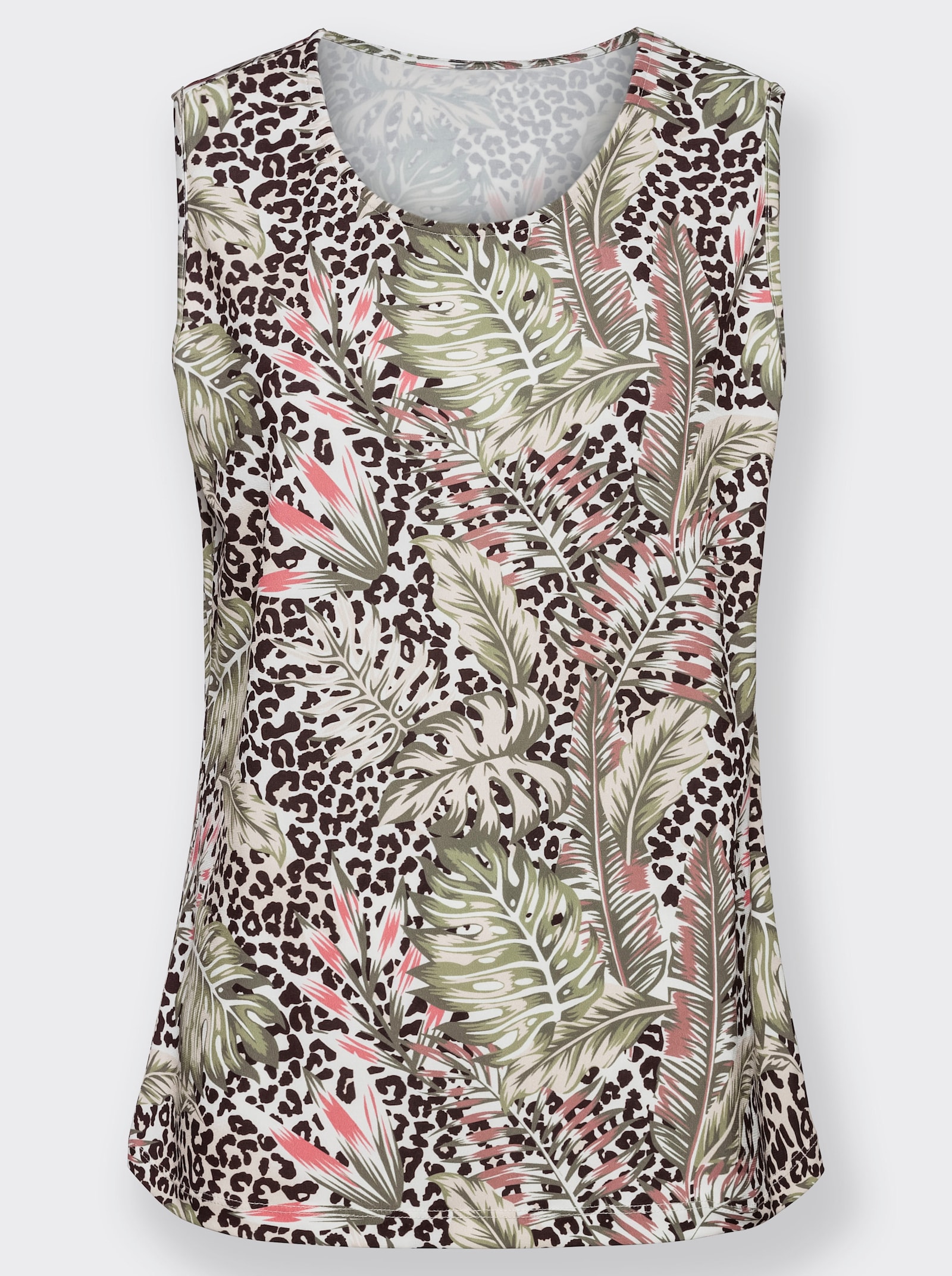 Shirttop mit Druck allover - ecru-khaki-bedruckt
